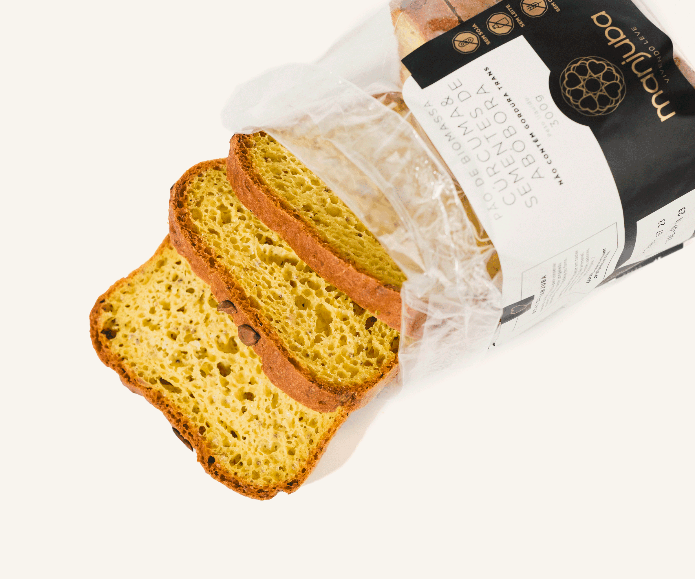 Pão de biomassa cúrcuma e semente de abóbora 300g