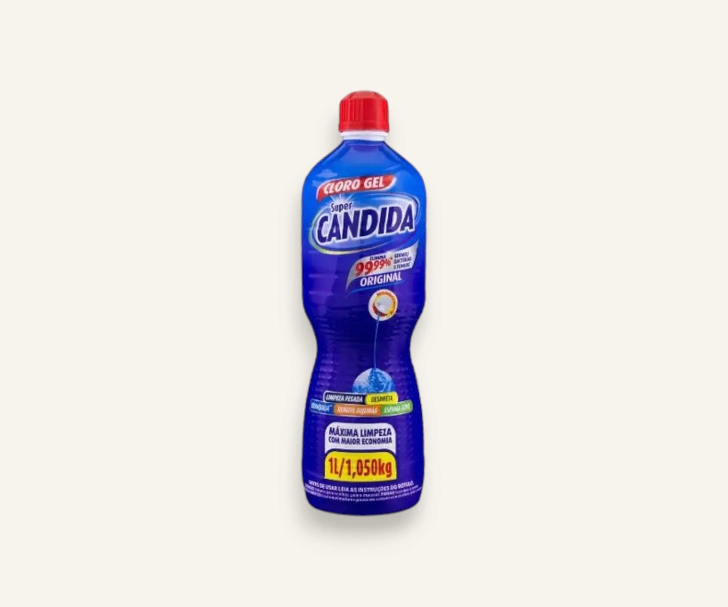 Desinfetante cloro em gel 6 em 1 original Super Candida 1l