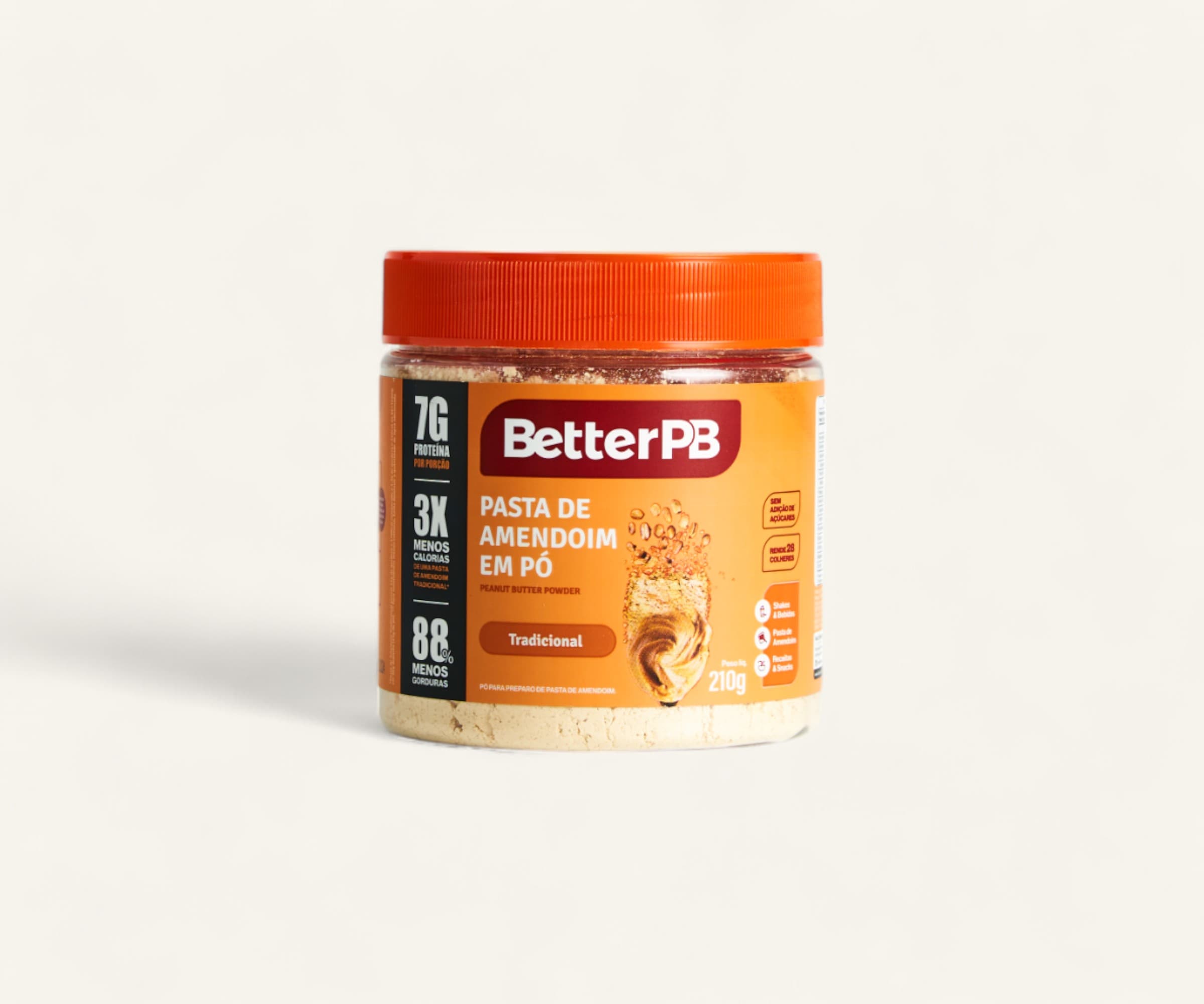 Pasta de amendoim em pó tradicional 210g