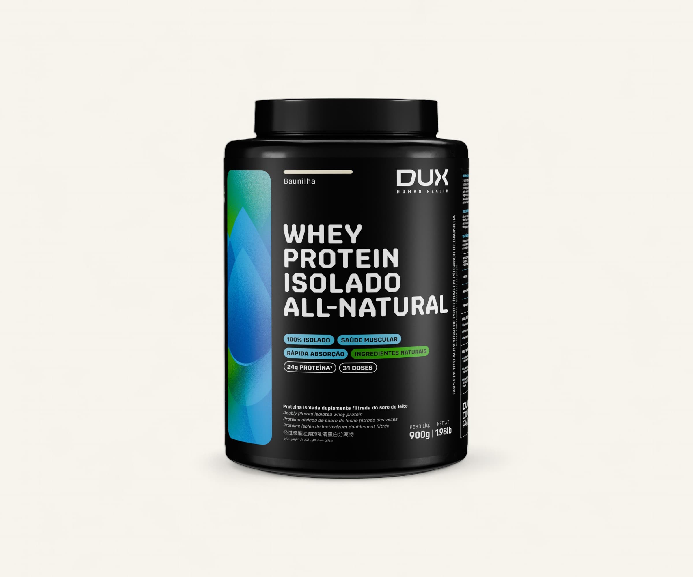 Whey protein isolado all natural baunilha 900g