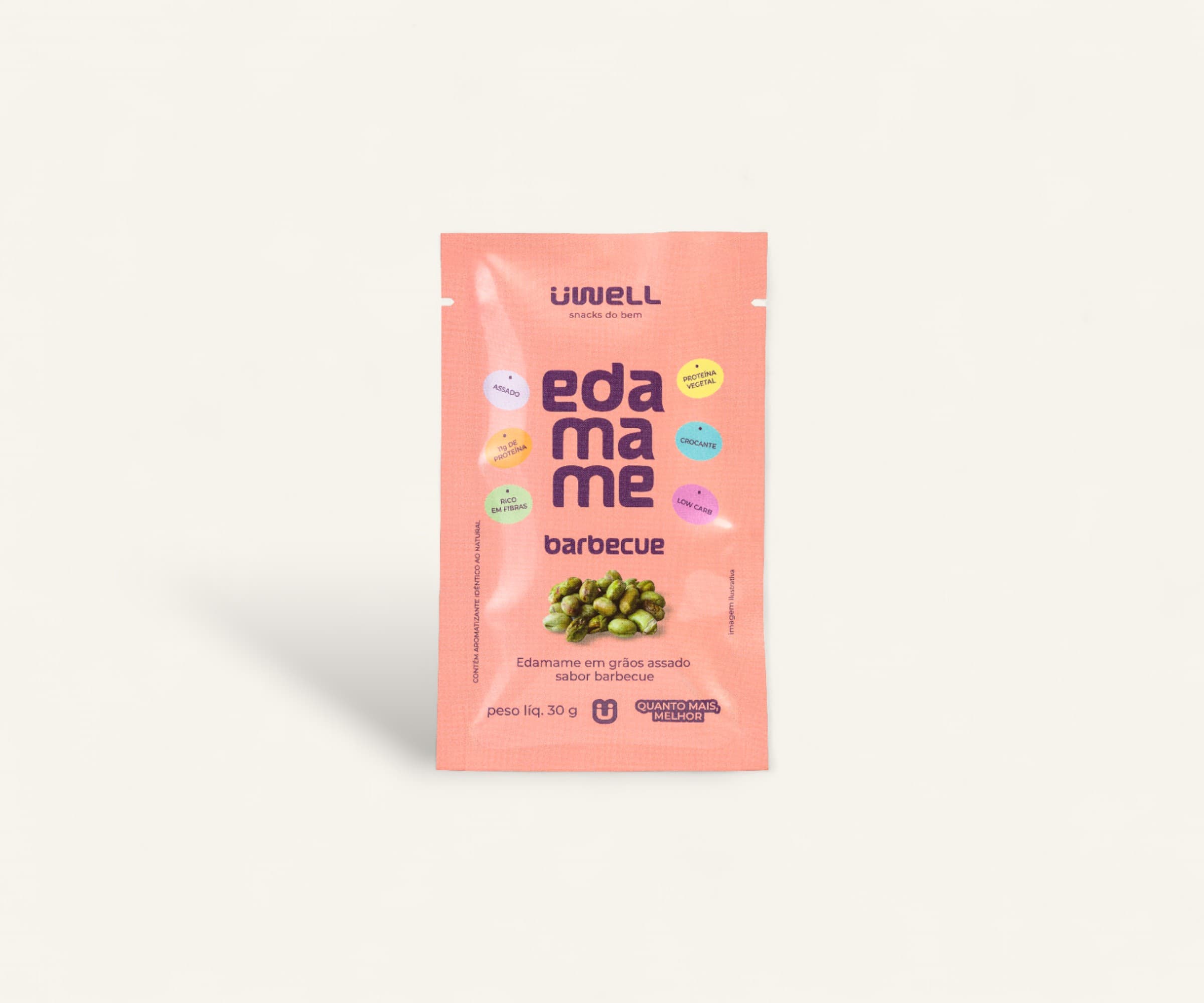 Snack de edamame sabor barbecue Uwell 30g