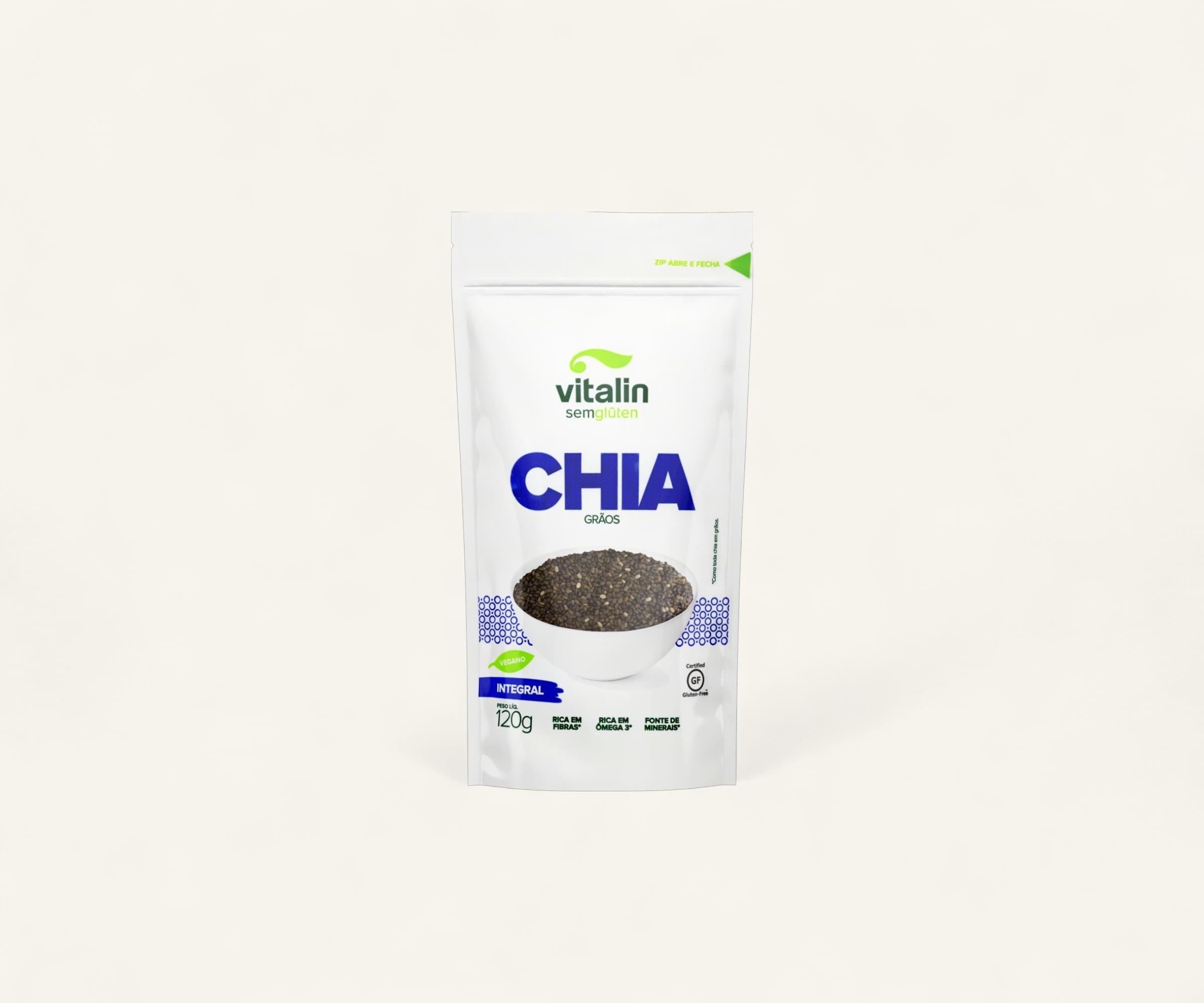 Chia em grãos integral 120g