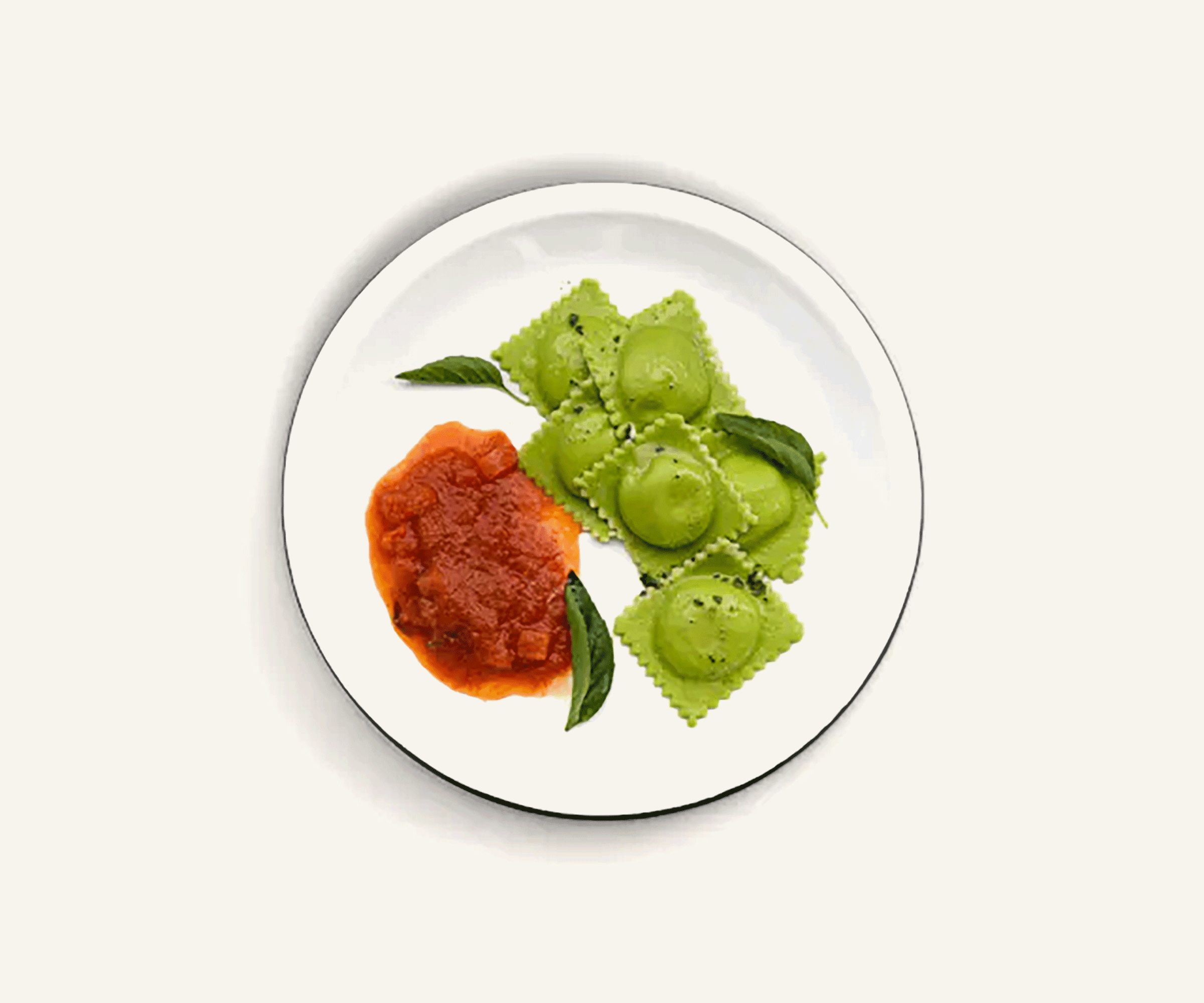 Ravioli verde de ricota, espinafre e manjericão 400g Mesa III