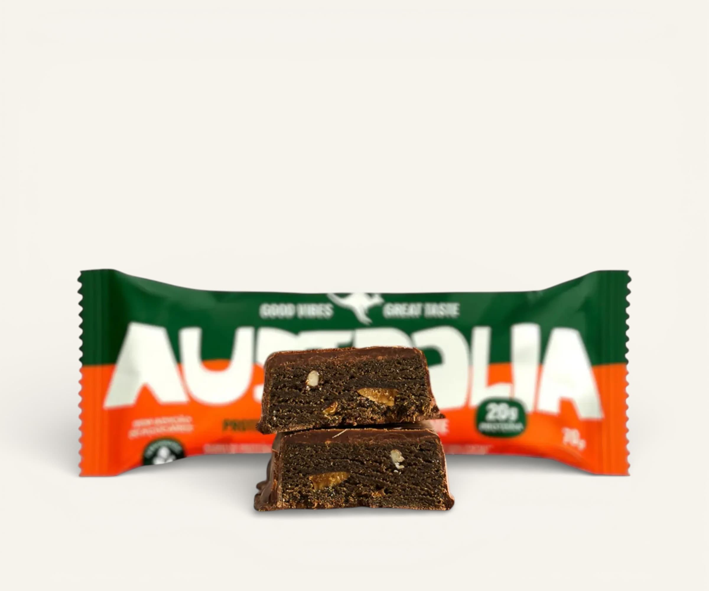 Barra de proteína vegana Australia almond chocolate 20g proteína 70g