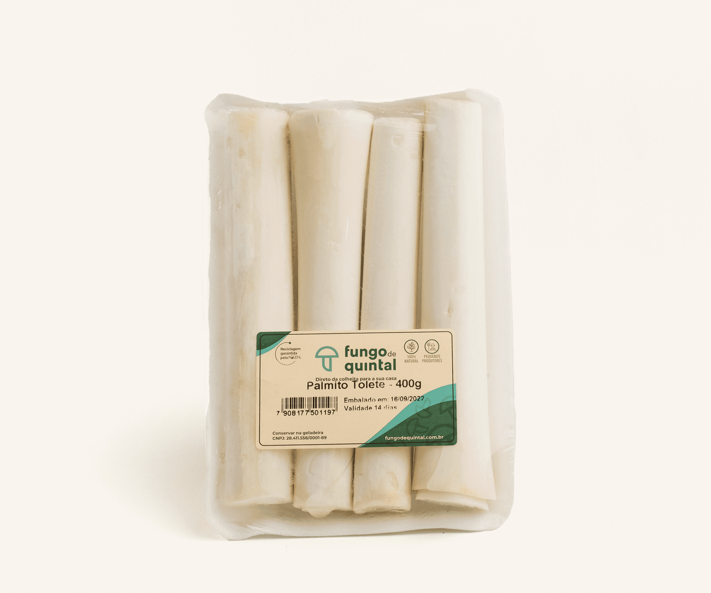 Palmito pupunha fresco em tolete 400g