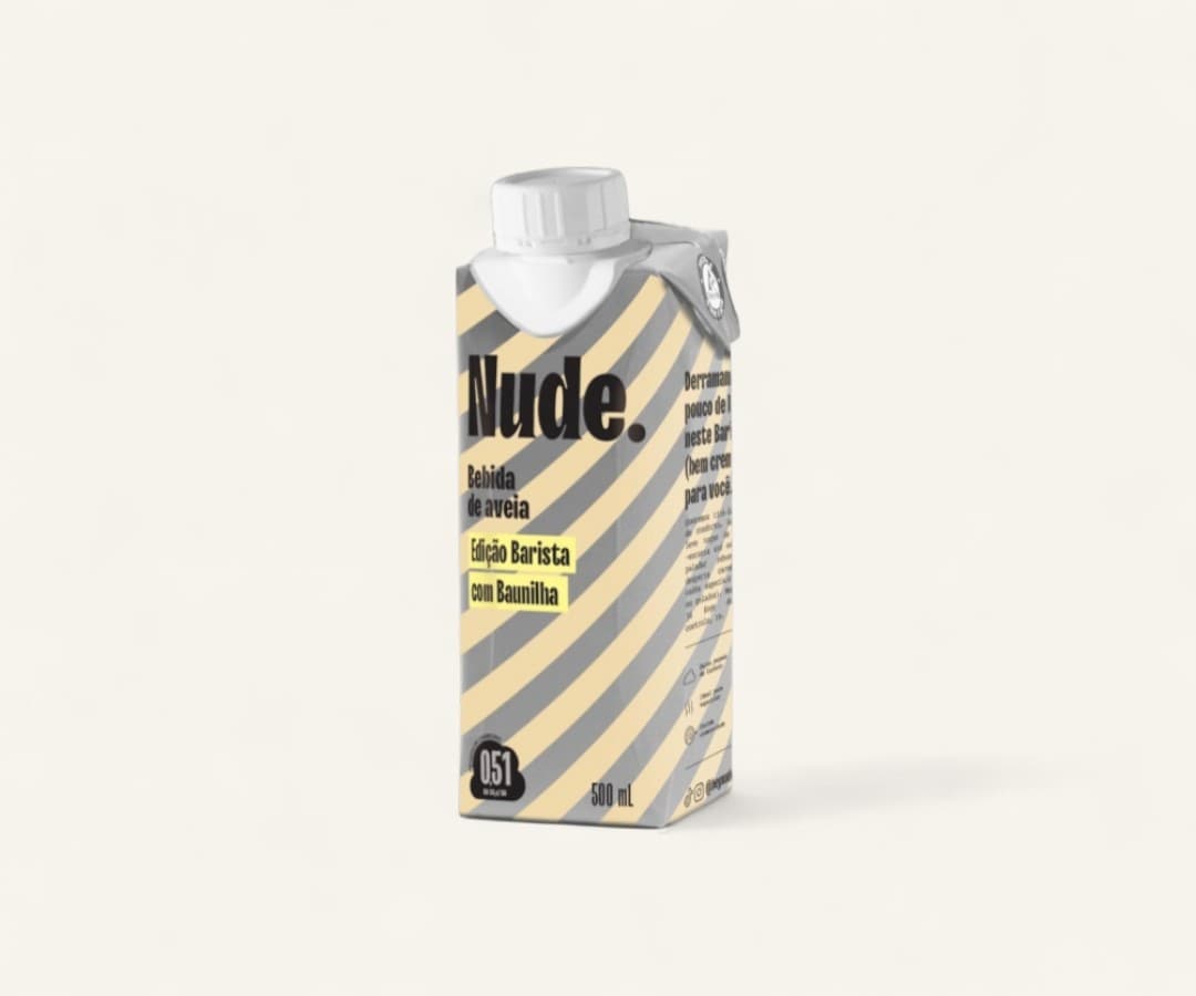 Bebida de aveia barista com baunilha Nude 500ml