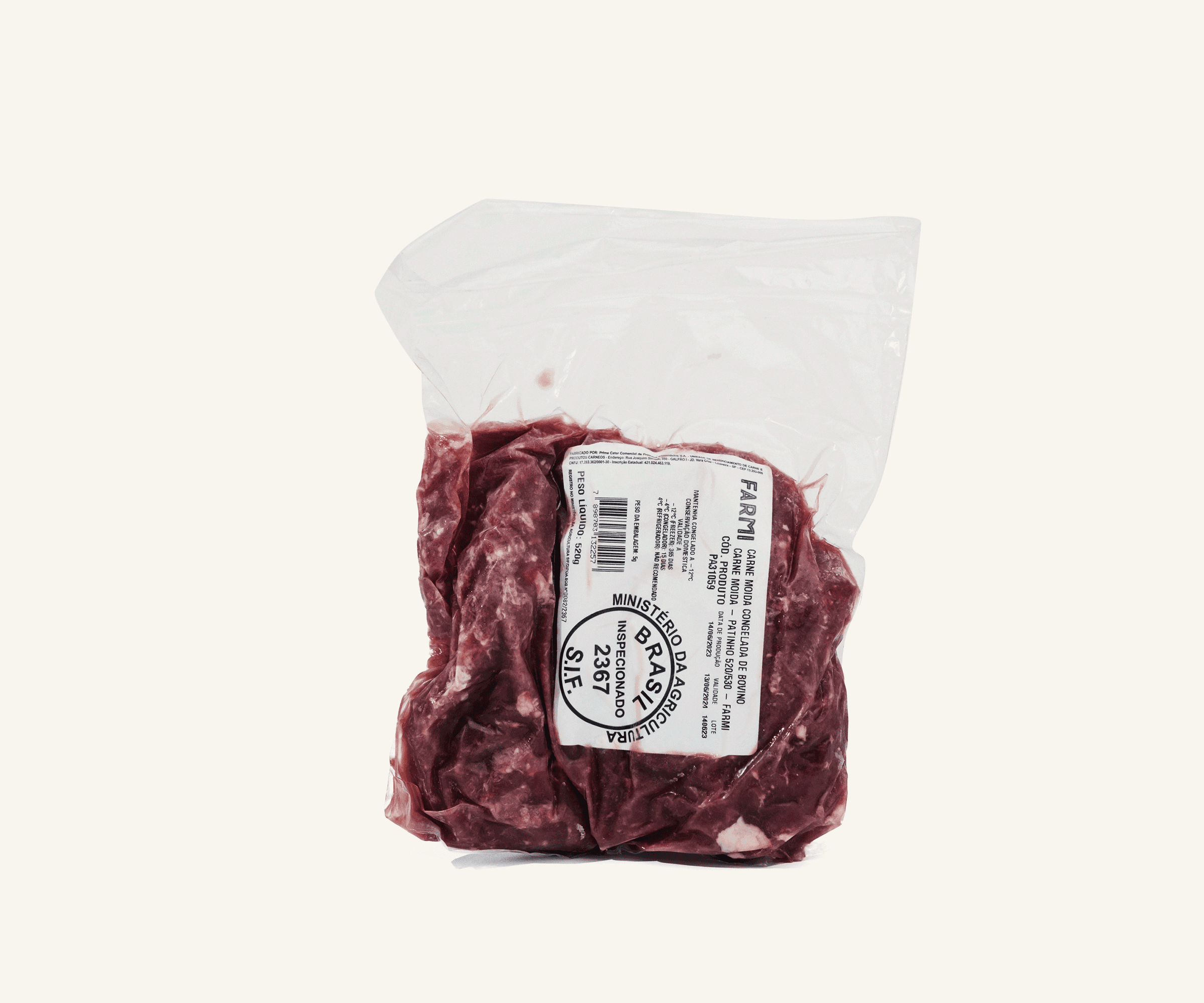 Patinho bovino moído 520g