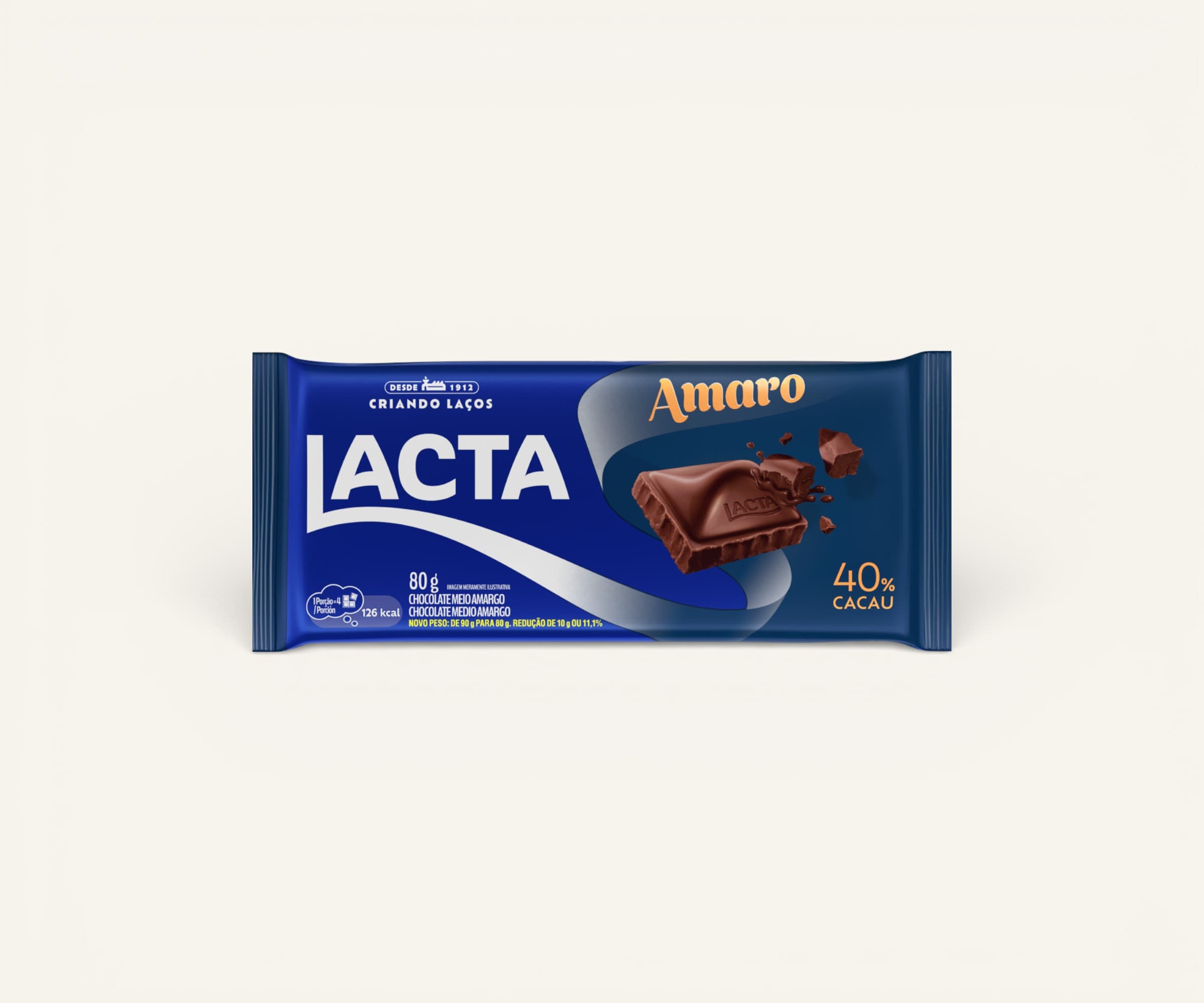 Chocolate meio amargo Amaro 40% de cacau 80g