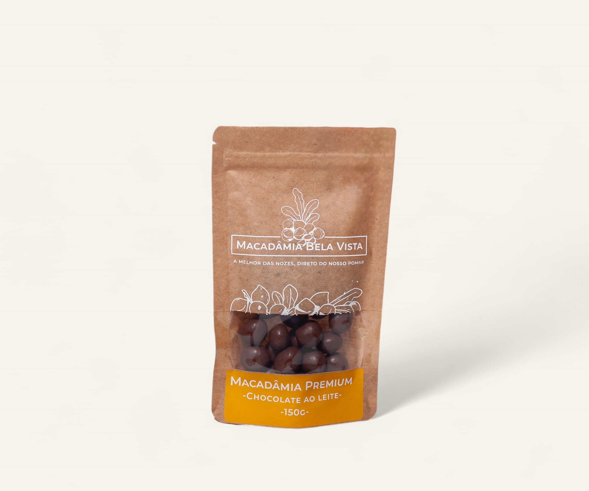 Macadâmia premium coberta com chocolate ao leite 150g
