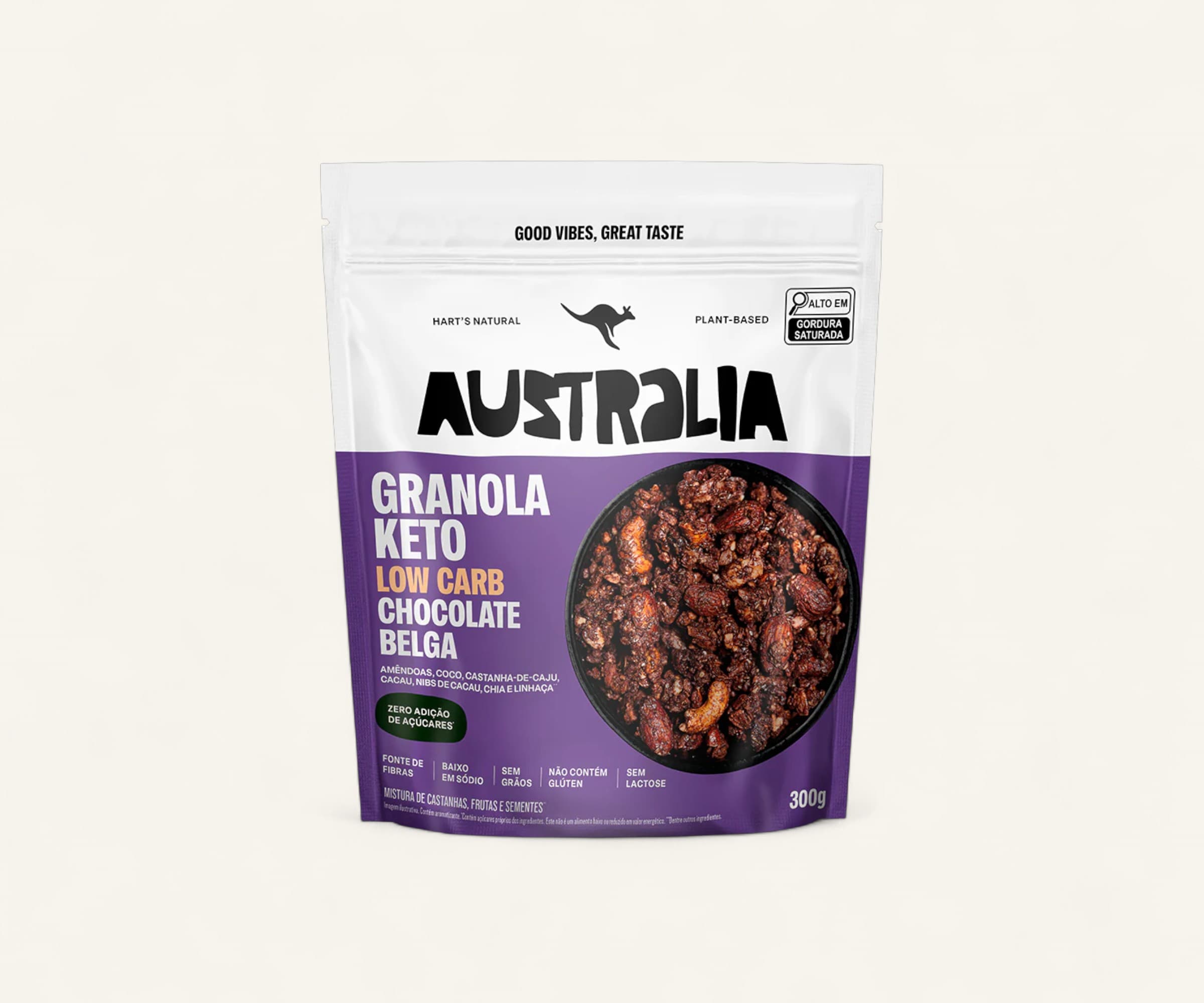 Granola keto Australia chocolate belga low carb Hart's Natural 300g