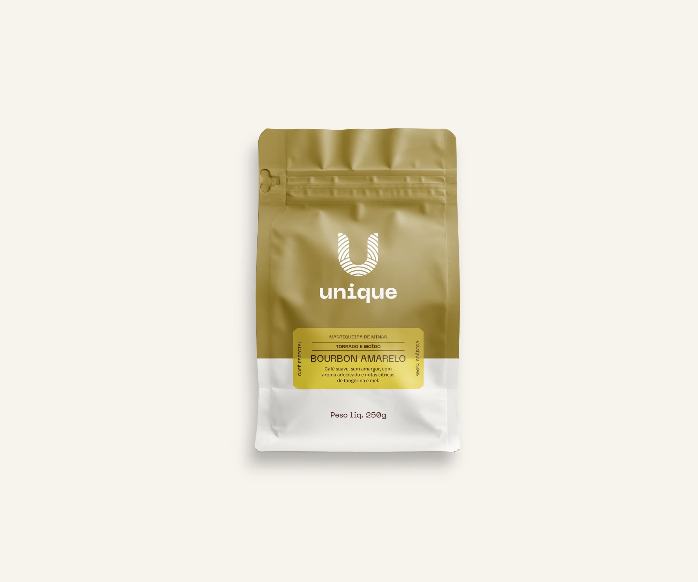 Café moído bourbon amarelo Unique Cafés 250g