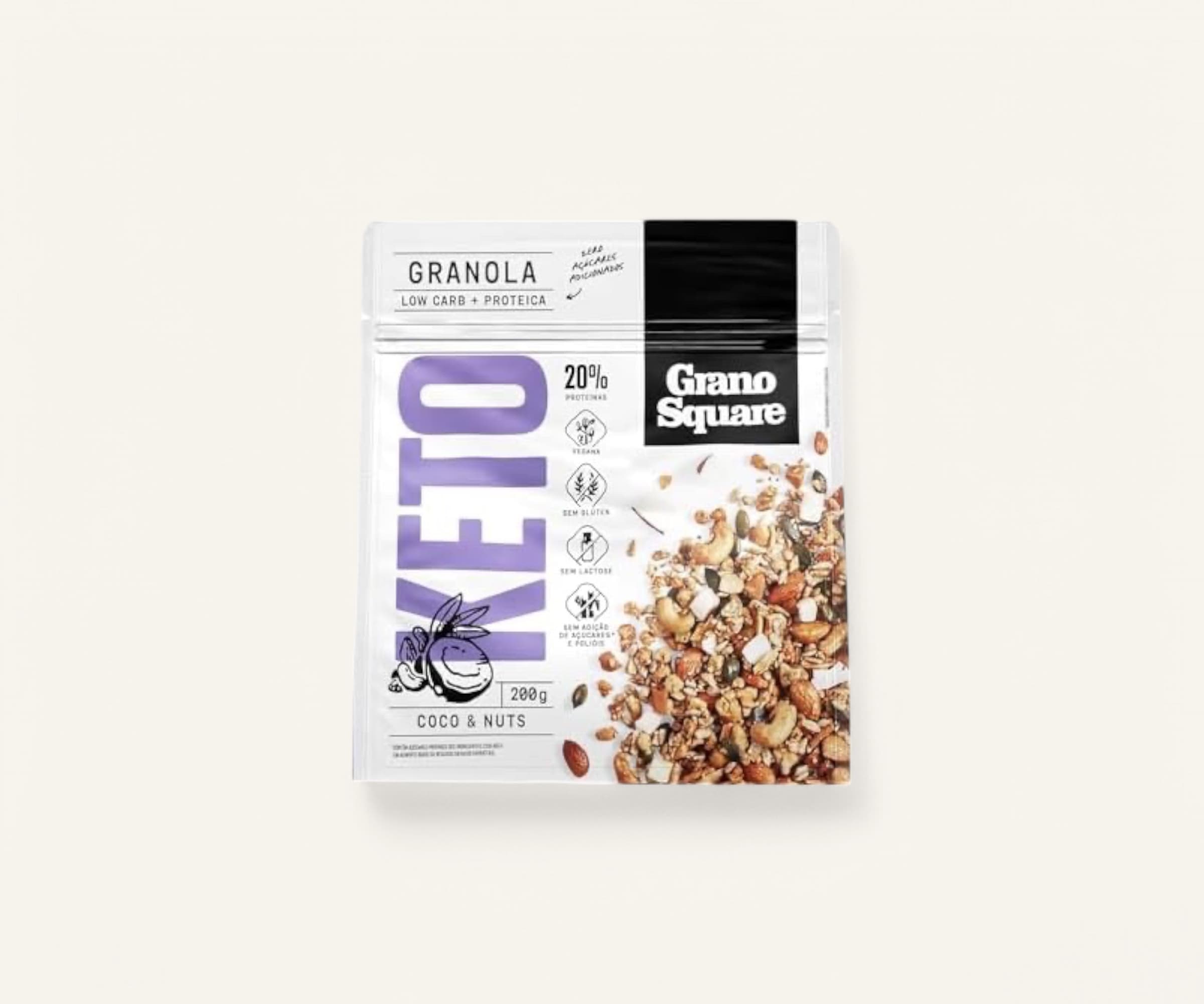 Granola keto coco e nuts GranoSquare 200g
