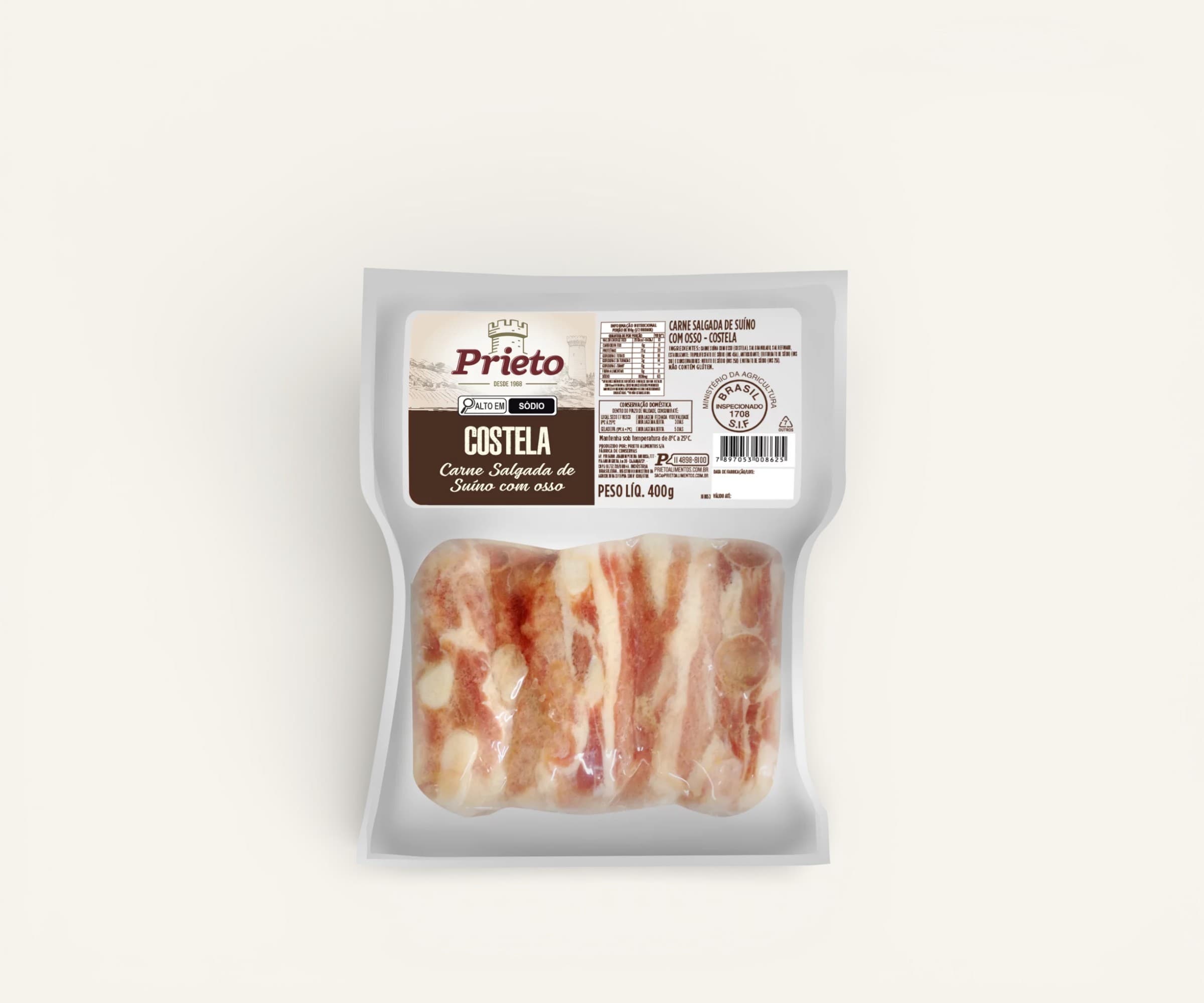 Costela suína salgada com osso Prieto 400g