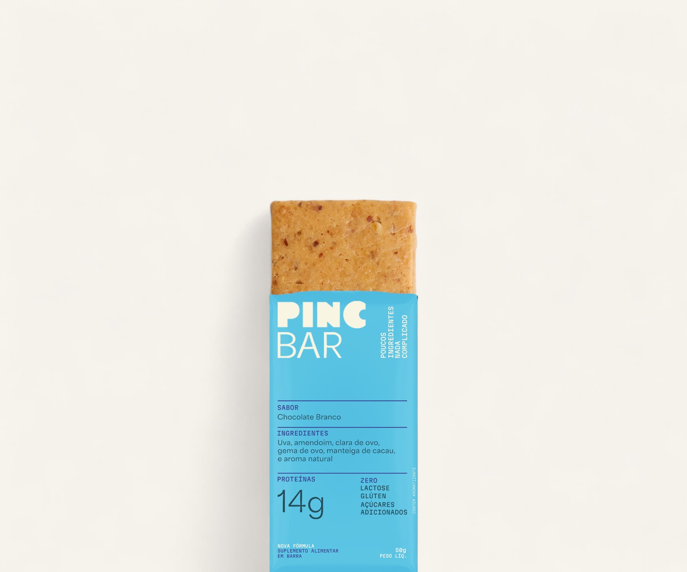 Barra de proteína 14g chocolate branco Pincbar 50g