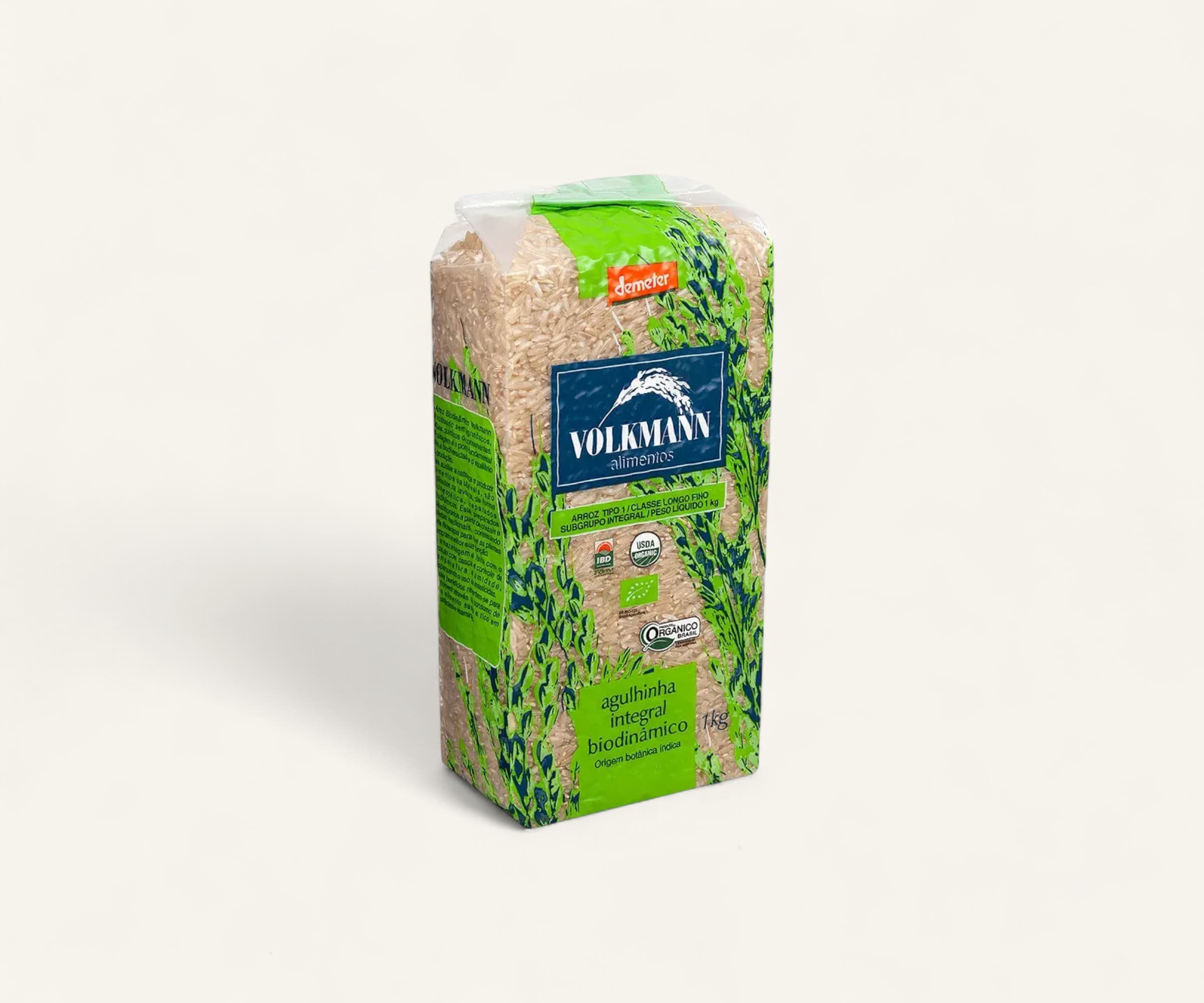 Arroz agulhinha integral biodinâmico 1kg