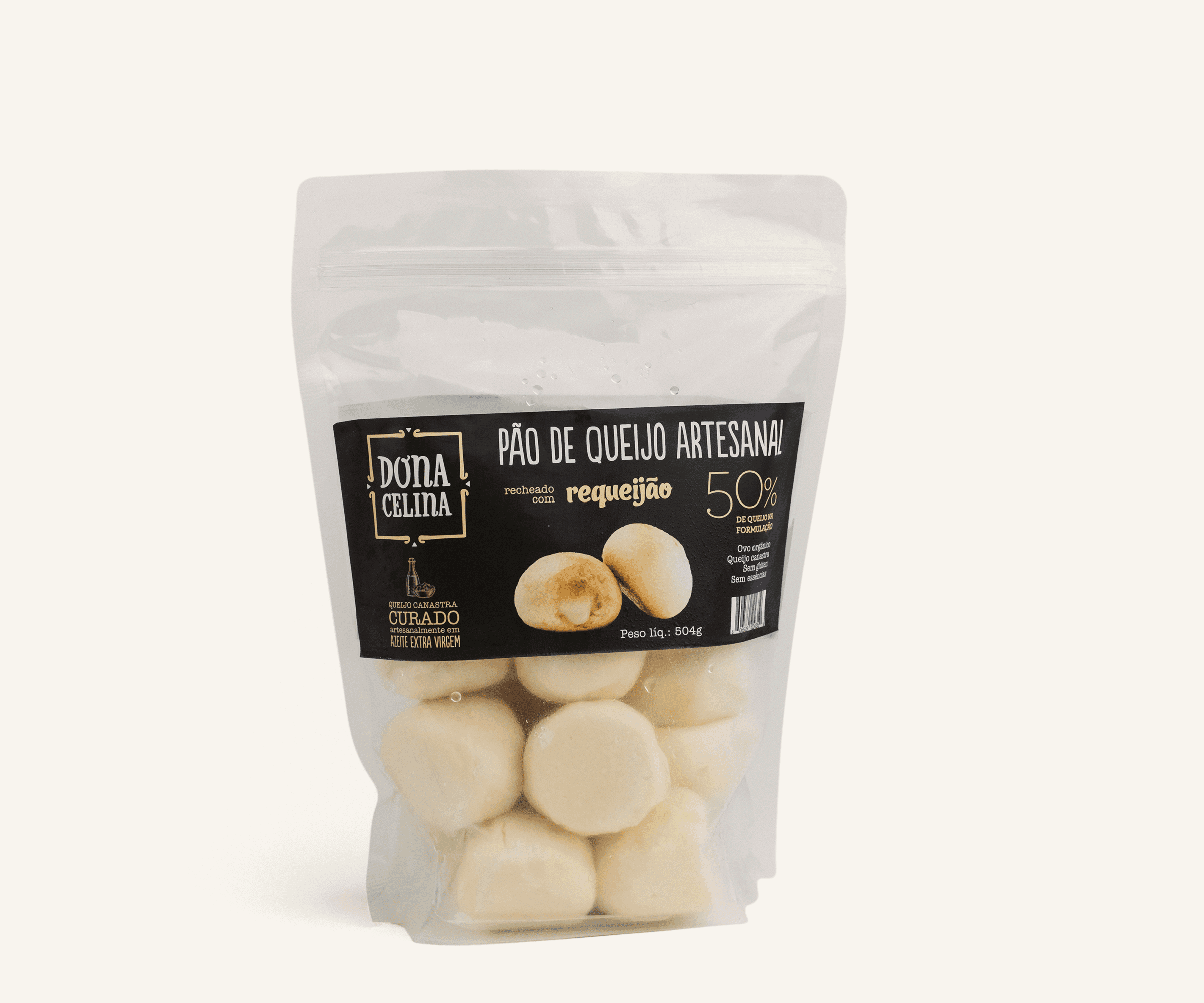 Pão de queijo artesanal com requeijão 500g