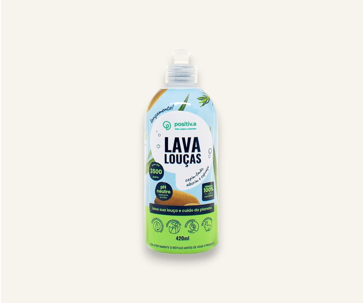 Lava louças capim limão, alecrim e cupuaçu Positiv.a 420ml