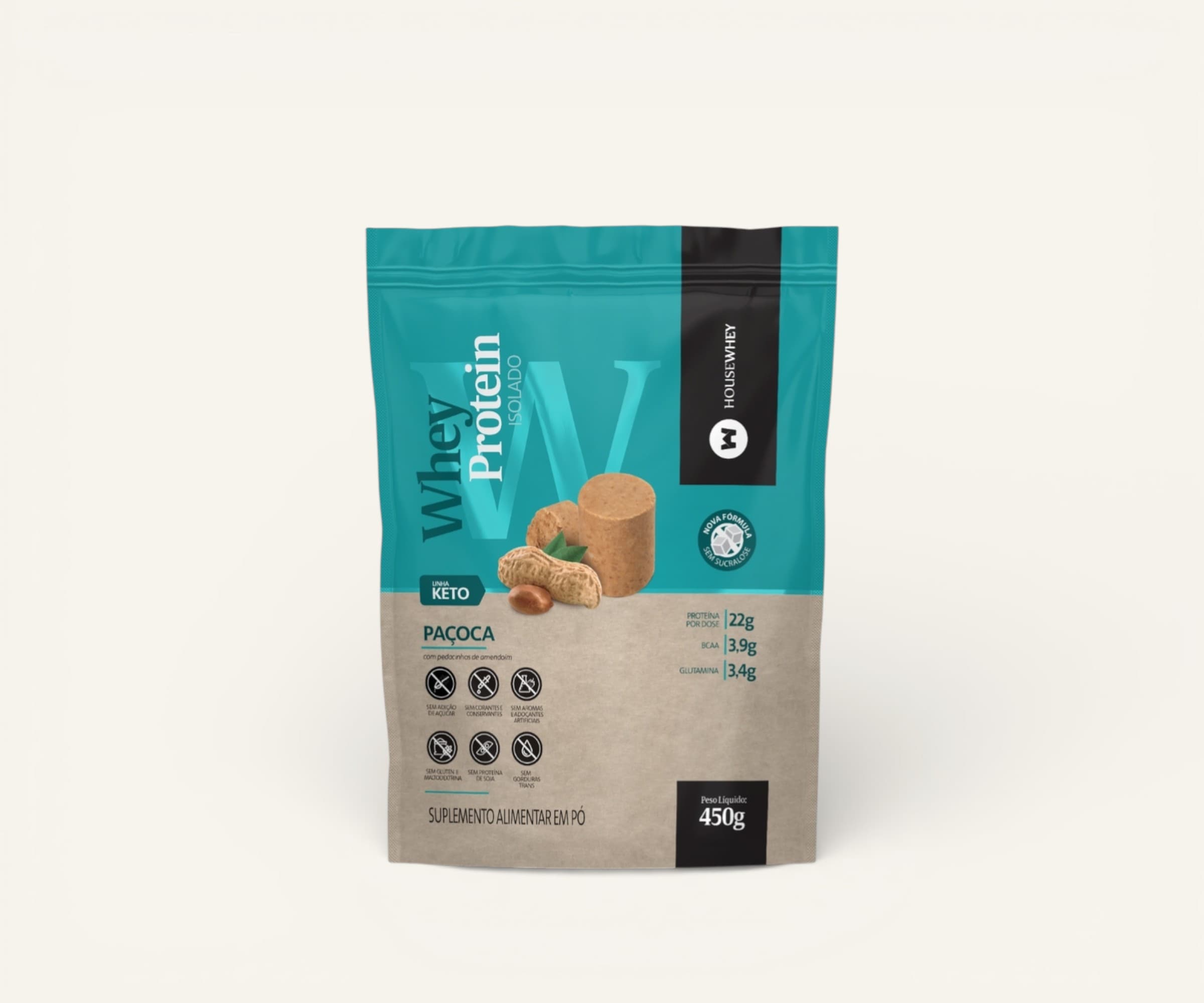 Whey protein isolado Housewhey sabor paçoca 450g