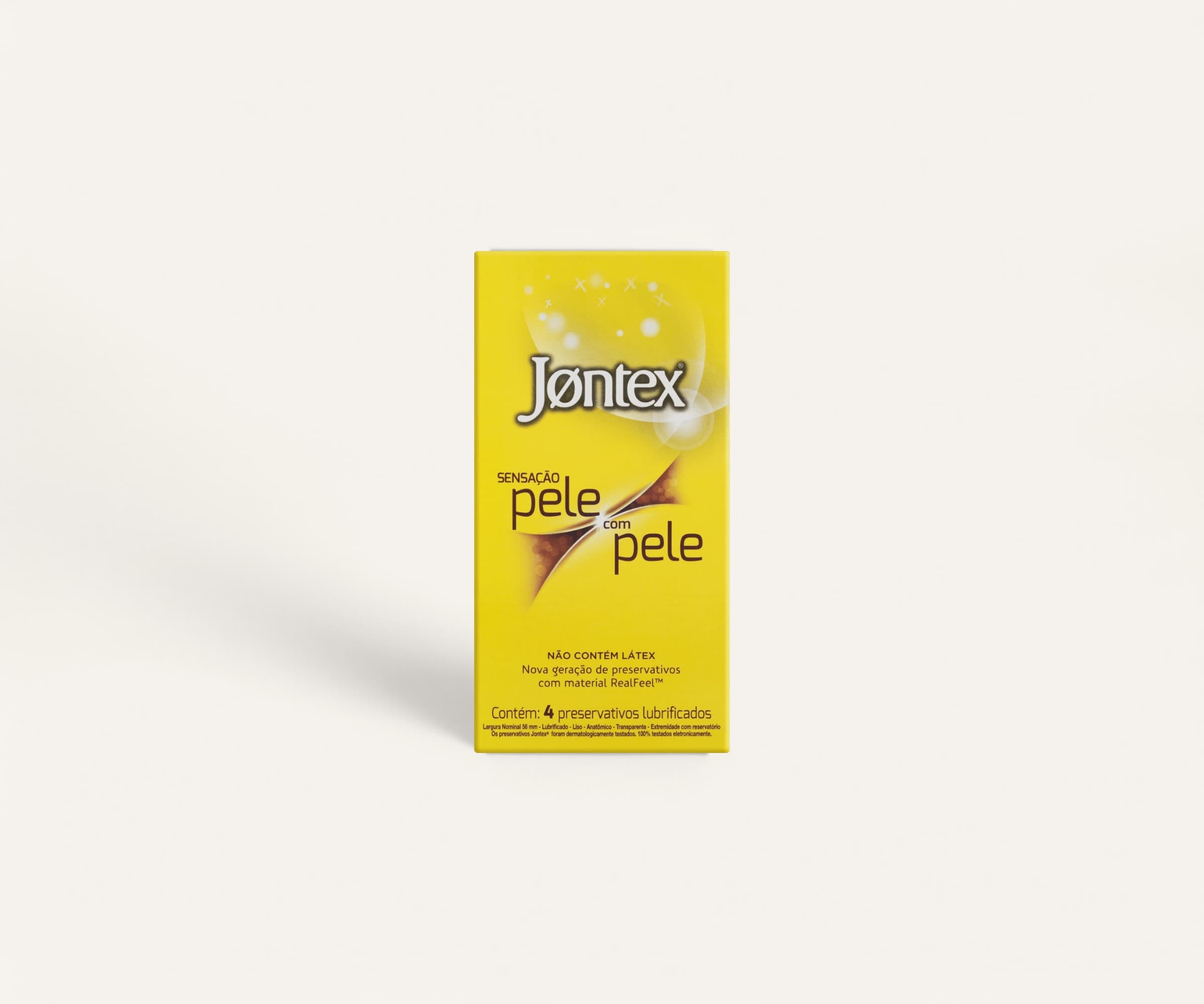 Preservativo masculino lubrificado pele com pele Jontex 4un