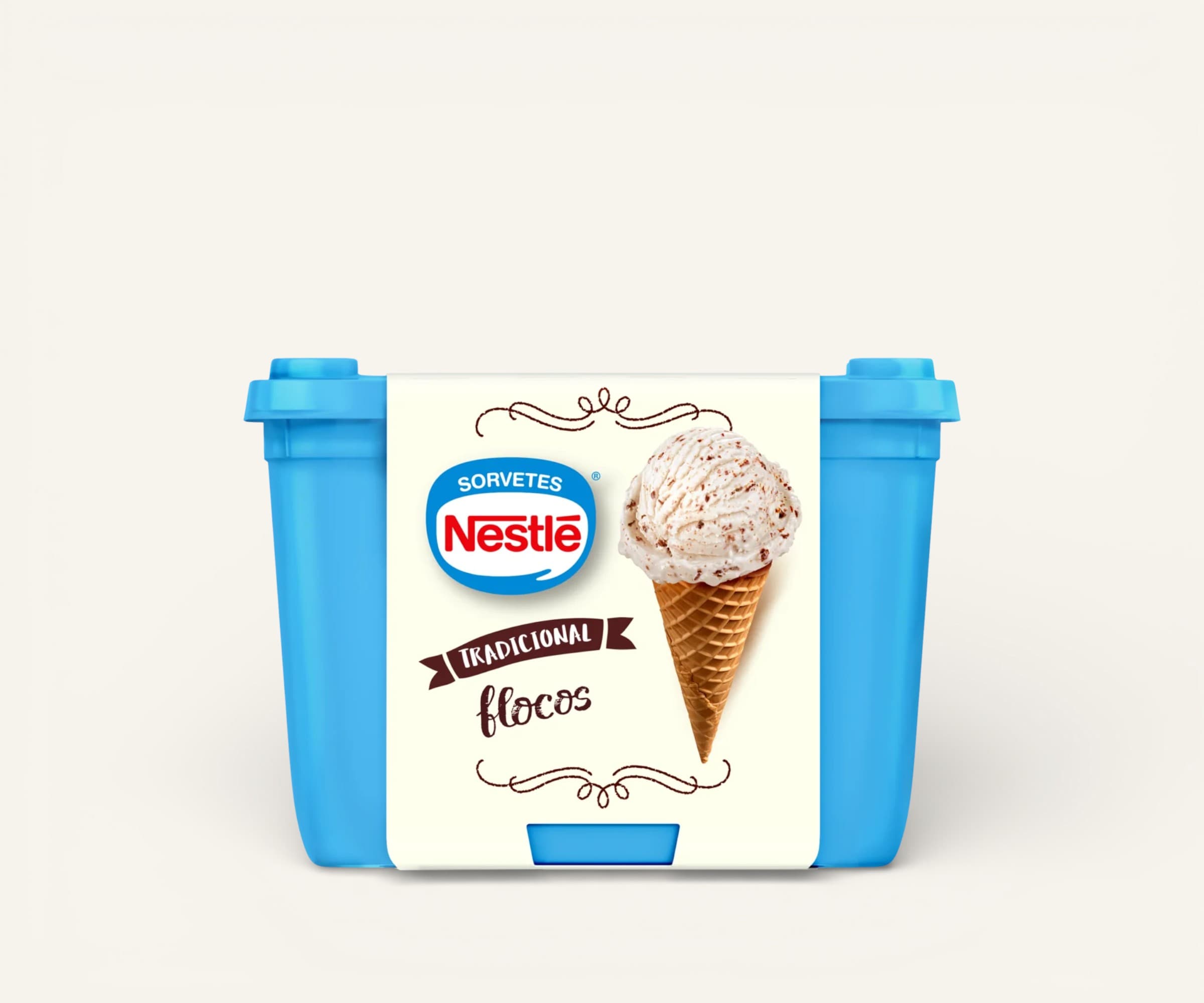 Sorvete tradicional sabor flocos Nestlé 1,5l