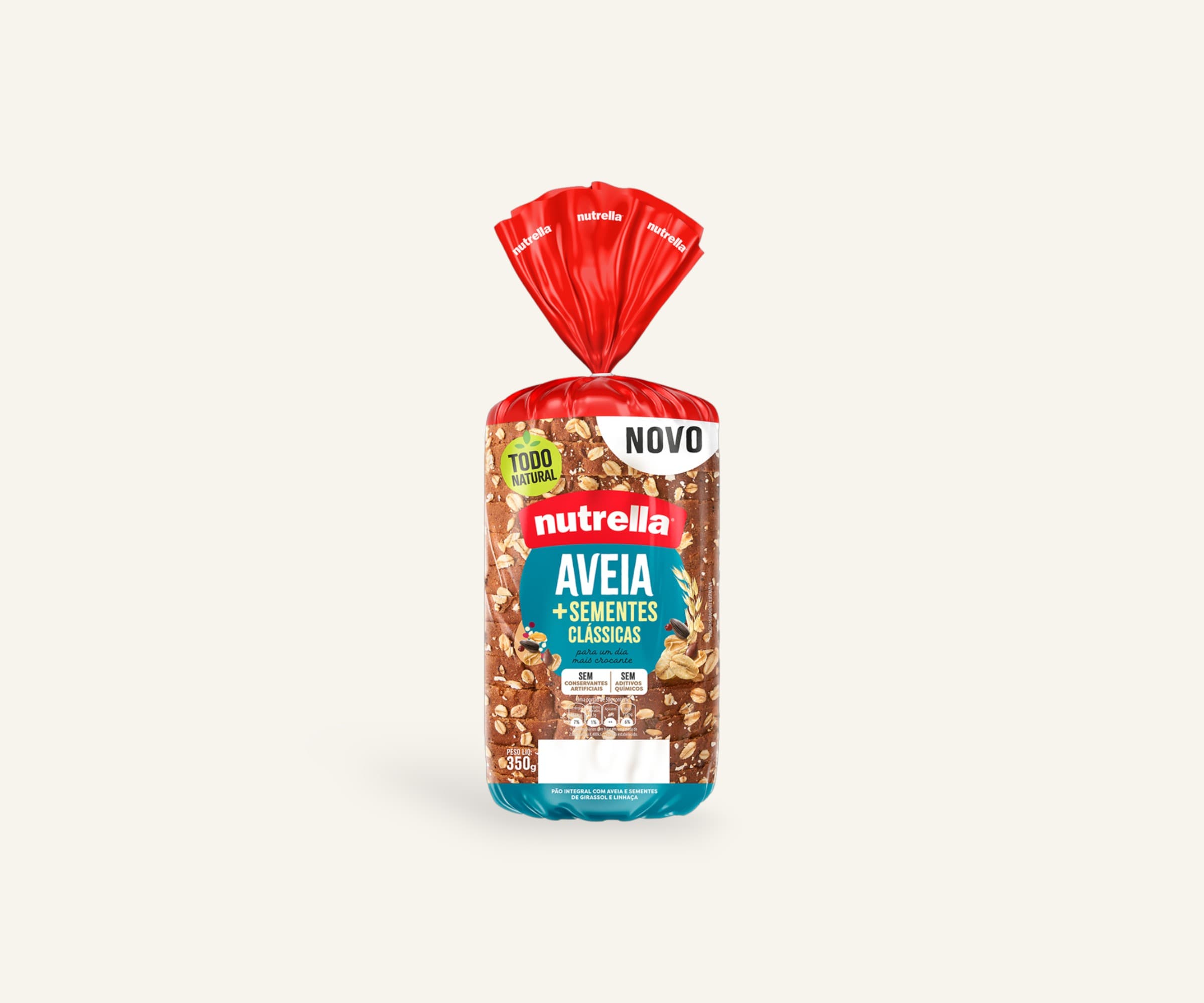 Pão de forma aveia + sementes clássicas Nutrella 350g