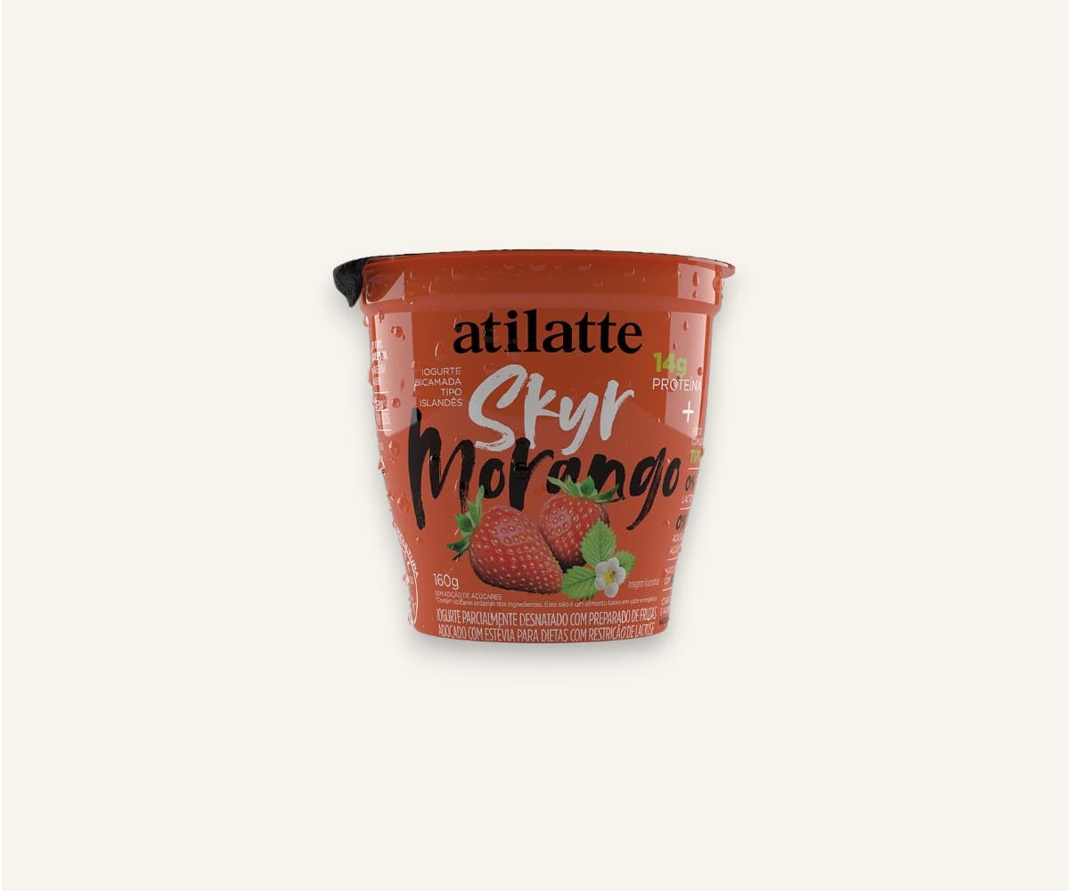Iogurte parcialmente desnatado skyr morango zero lactose 160g