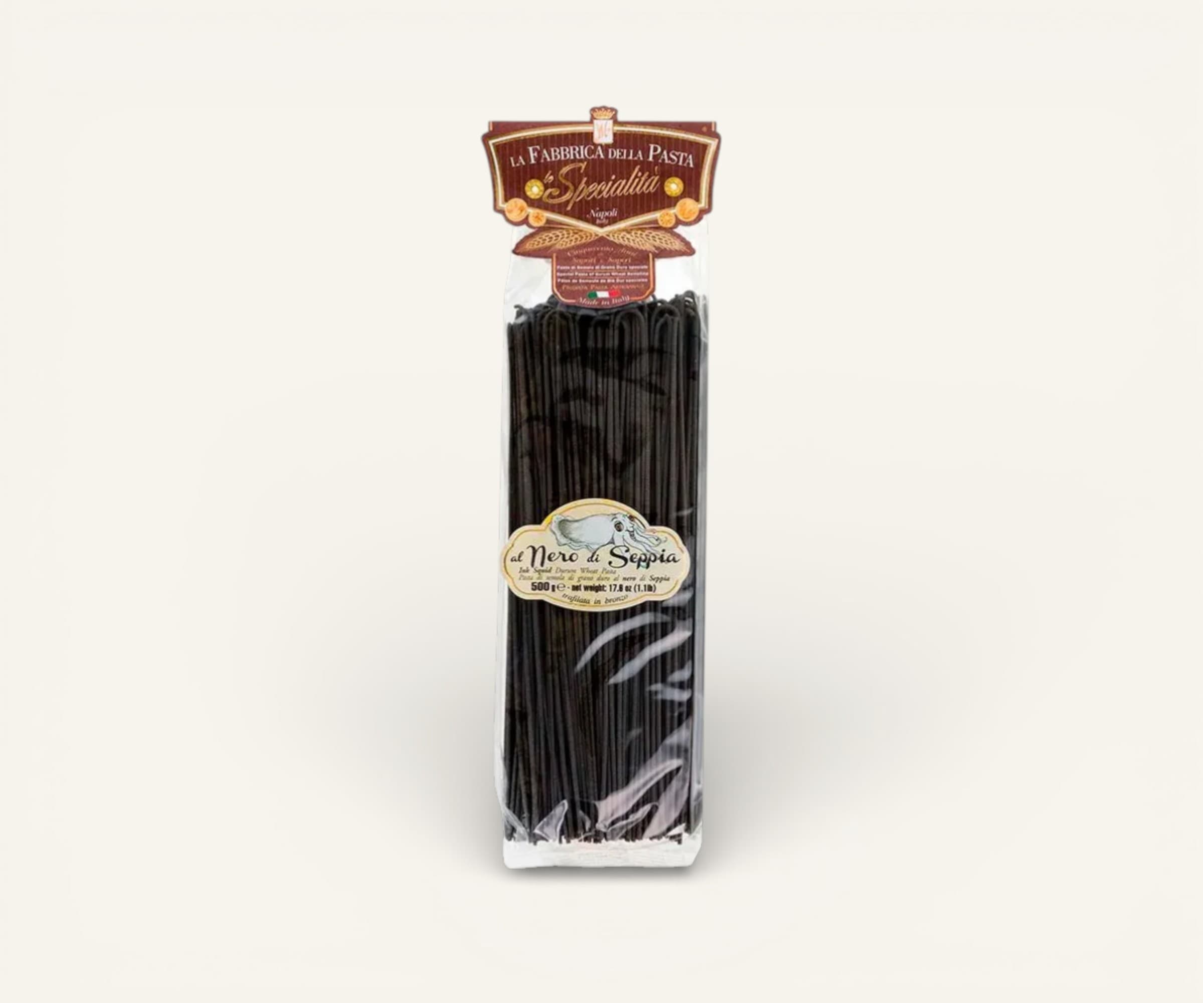 Macarrão artesanal 'e spaghetti al nero di seppia Pasta di Gragnano 500g