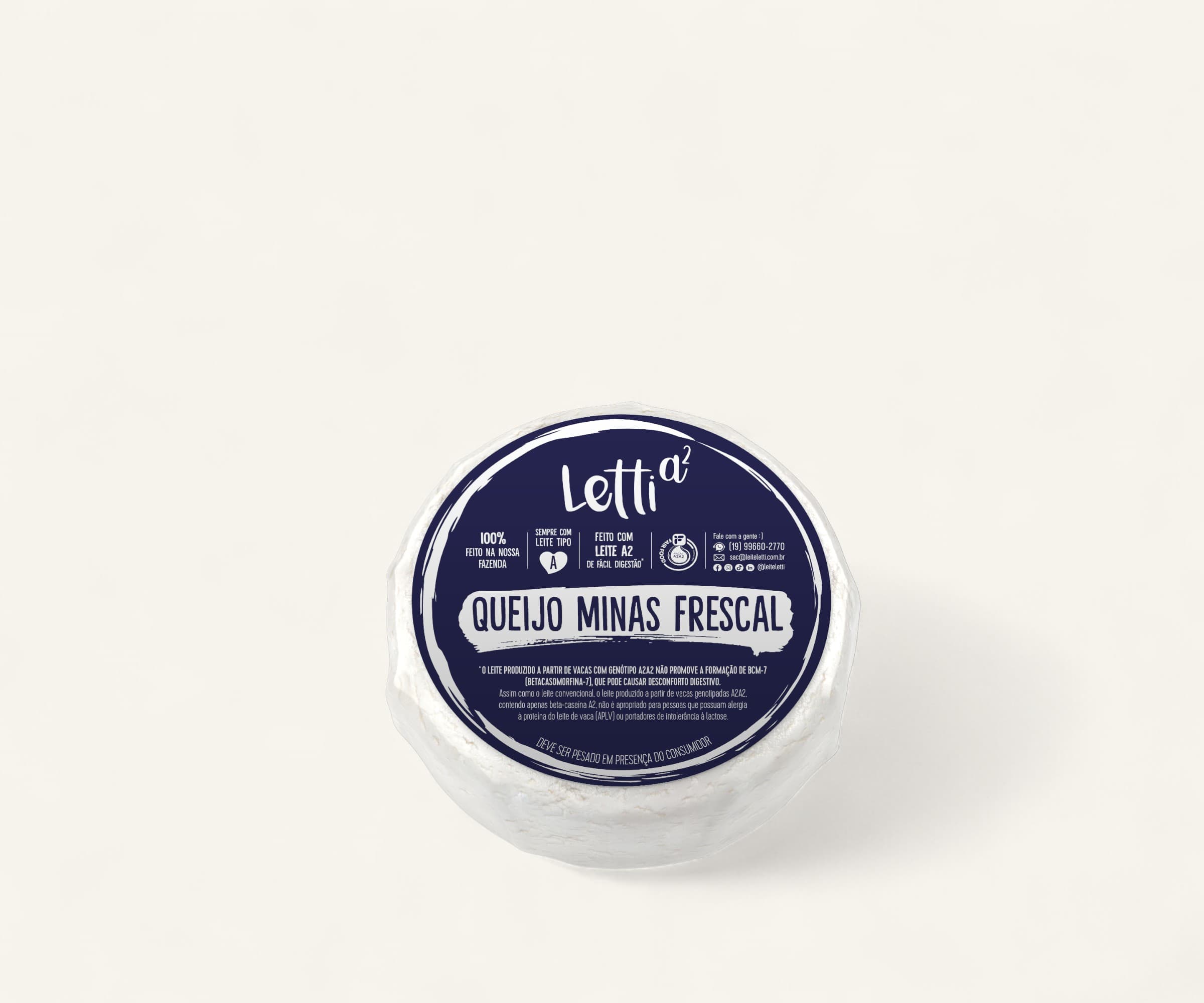 Queijo minas frescal feito com leite A2 265g