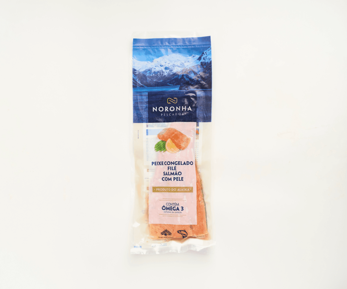 Salmão selvagem do Alaska filé com pele 700g