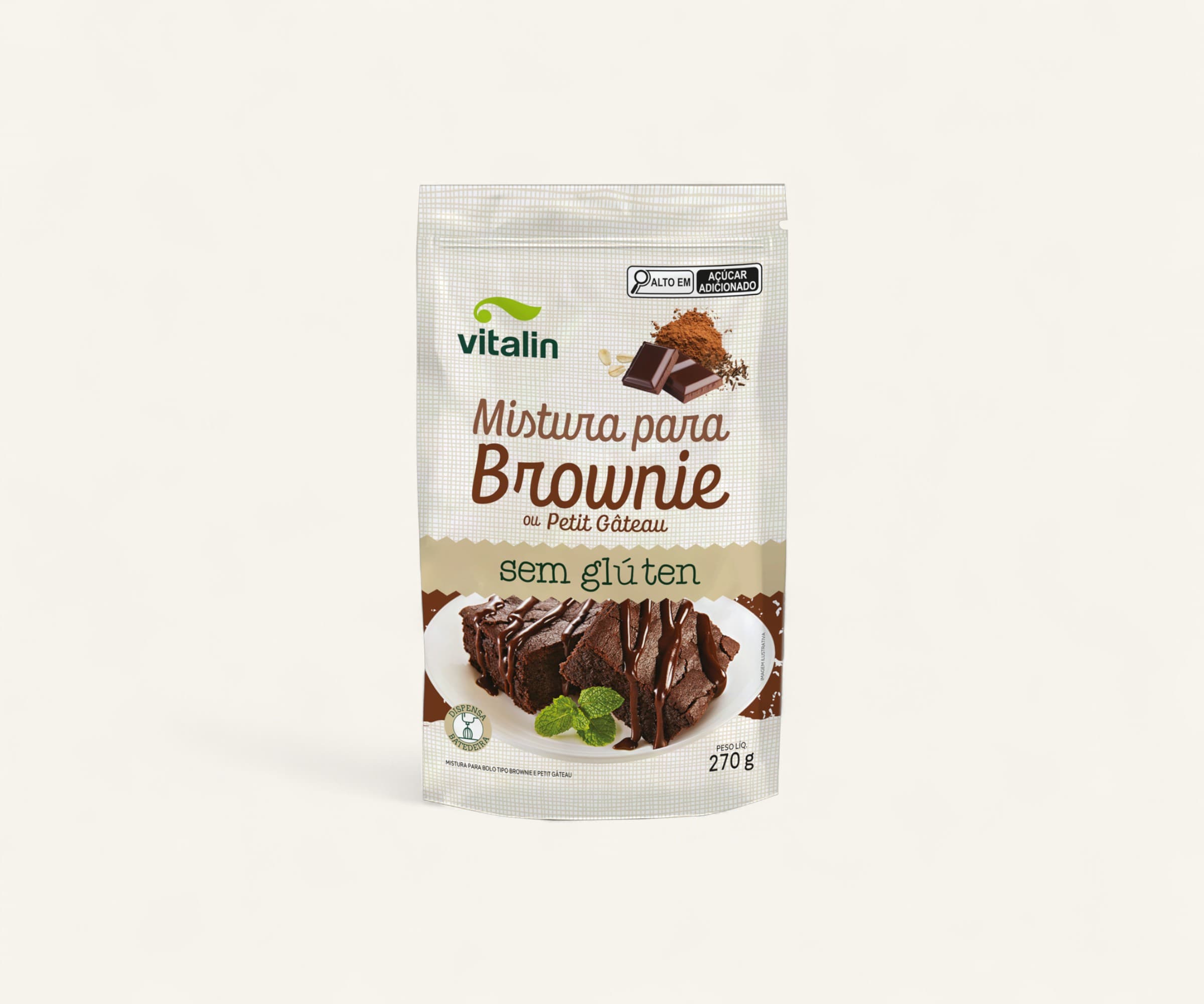 Mistura para brownie ou petit gâteau sem glúten 270g