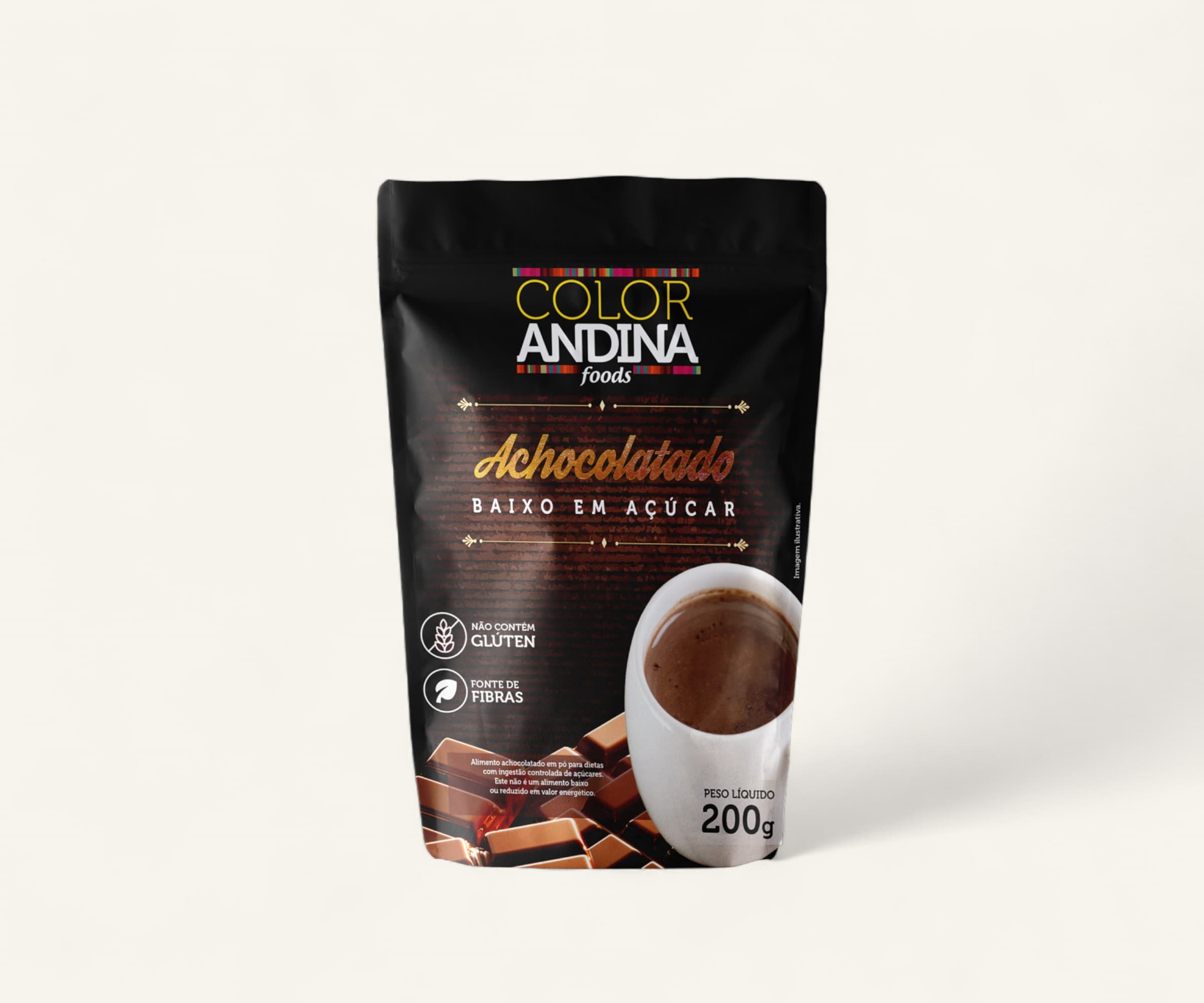 Achocolatado em pó baixo em açúcar Color Andina 200g