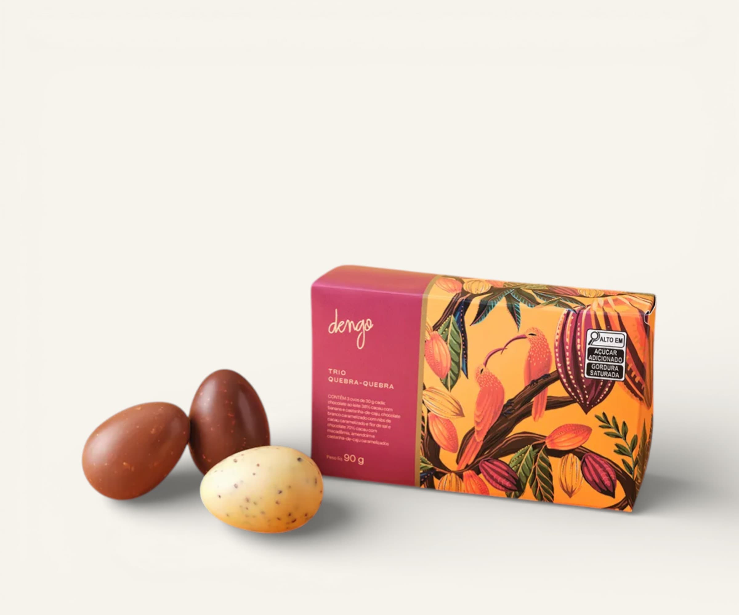 Trio mini ovos de Páscoa quebra-quebra 90g (3un - 30g cada)