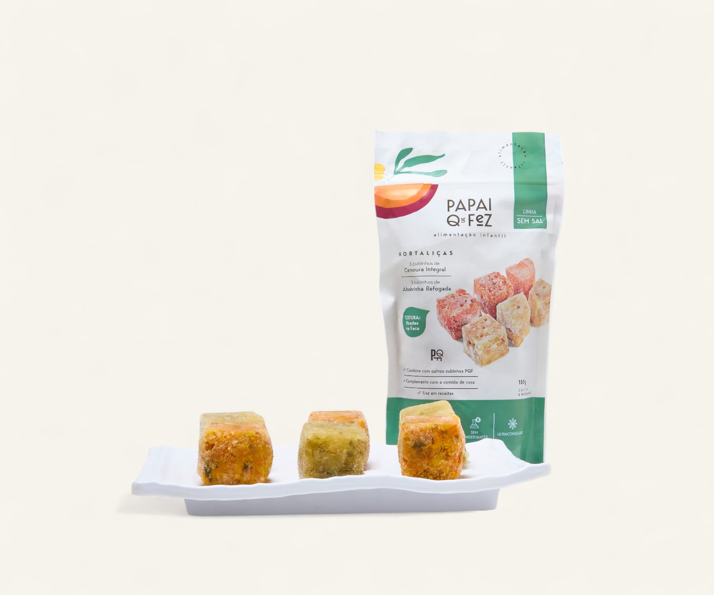 Duo cenoura integral e abobrinha refogada Papai que Fez 150g