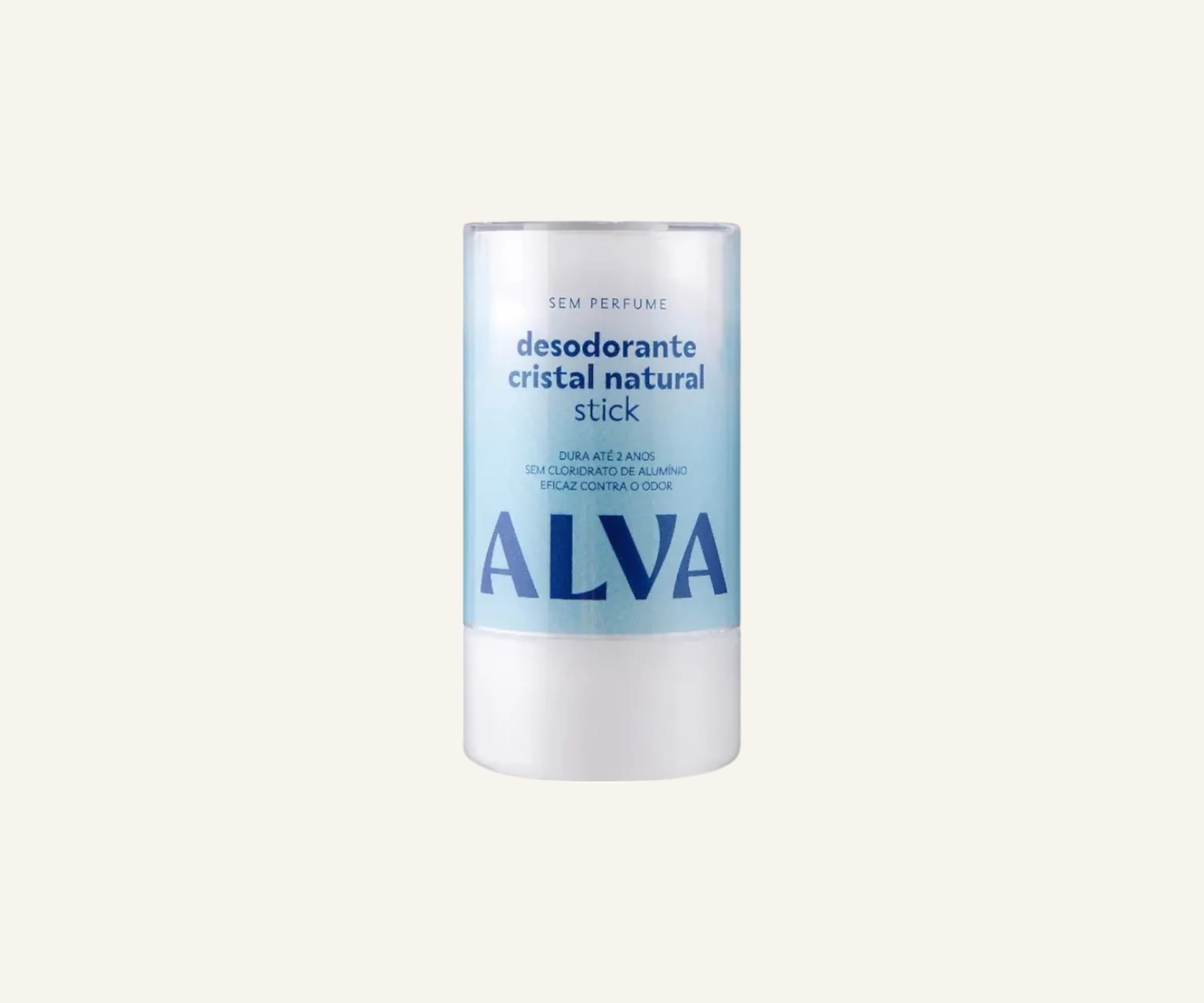 Desodorante natural cristal em stick sem perfume Alva 120g