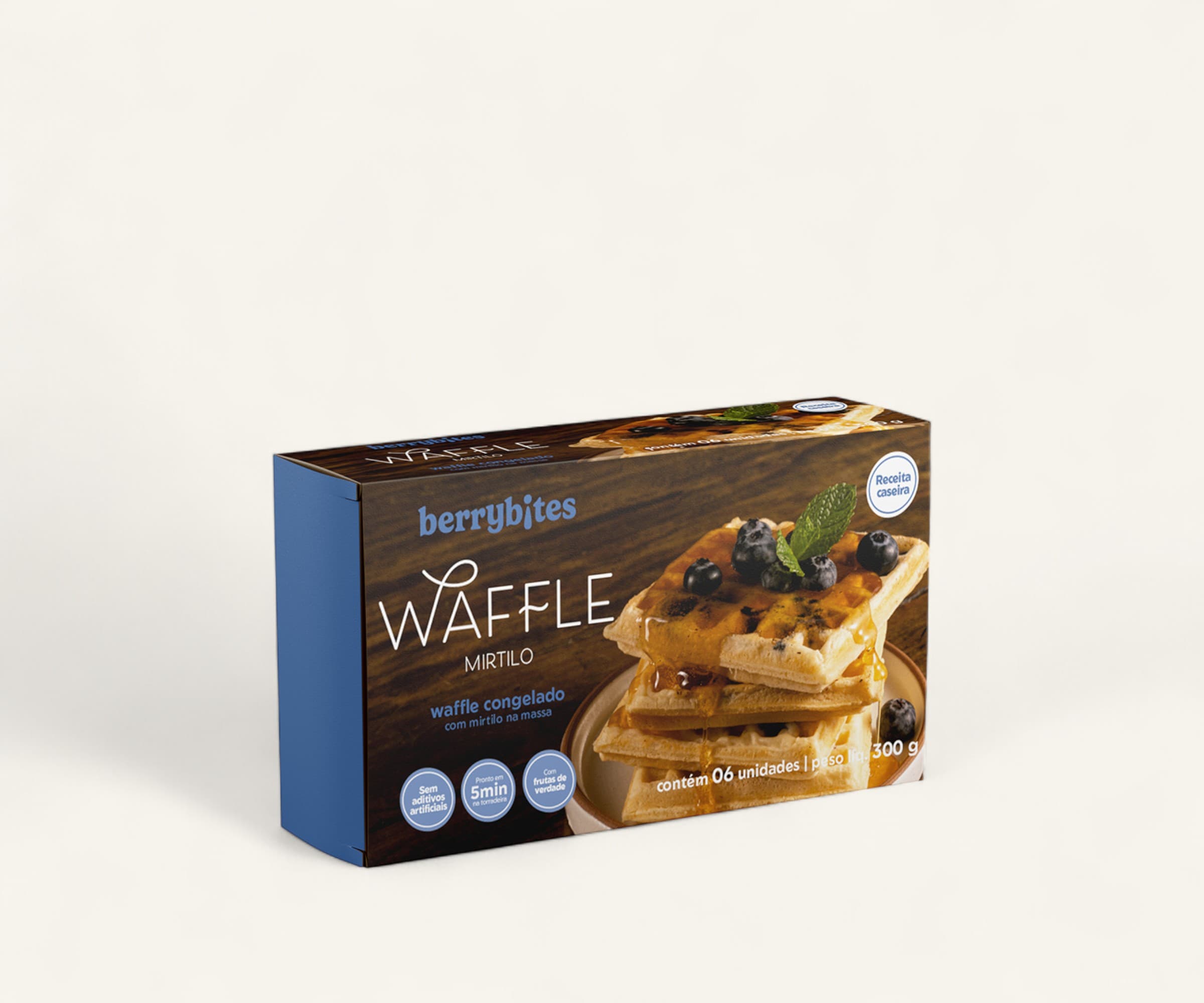 Waffles com mirtilo 300g (6un - 50g)