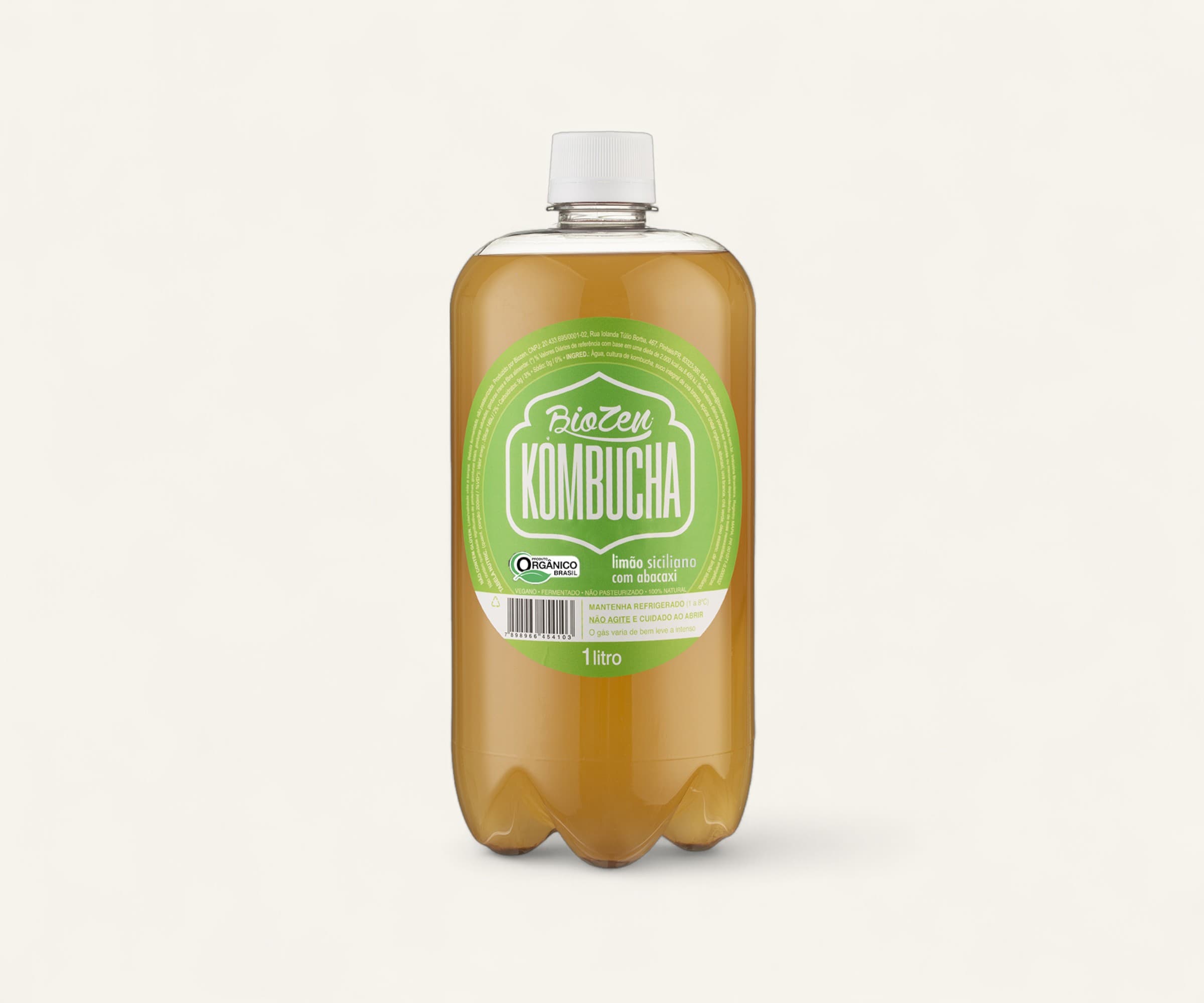 Kombucha limão siciliano com abacaxi orgânico BioZen 1l