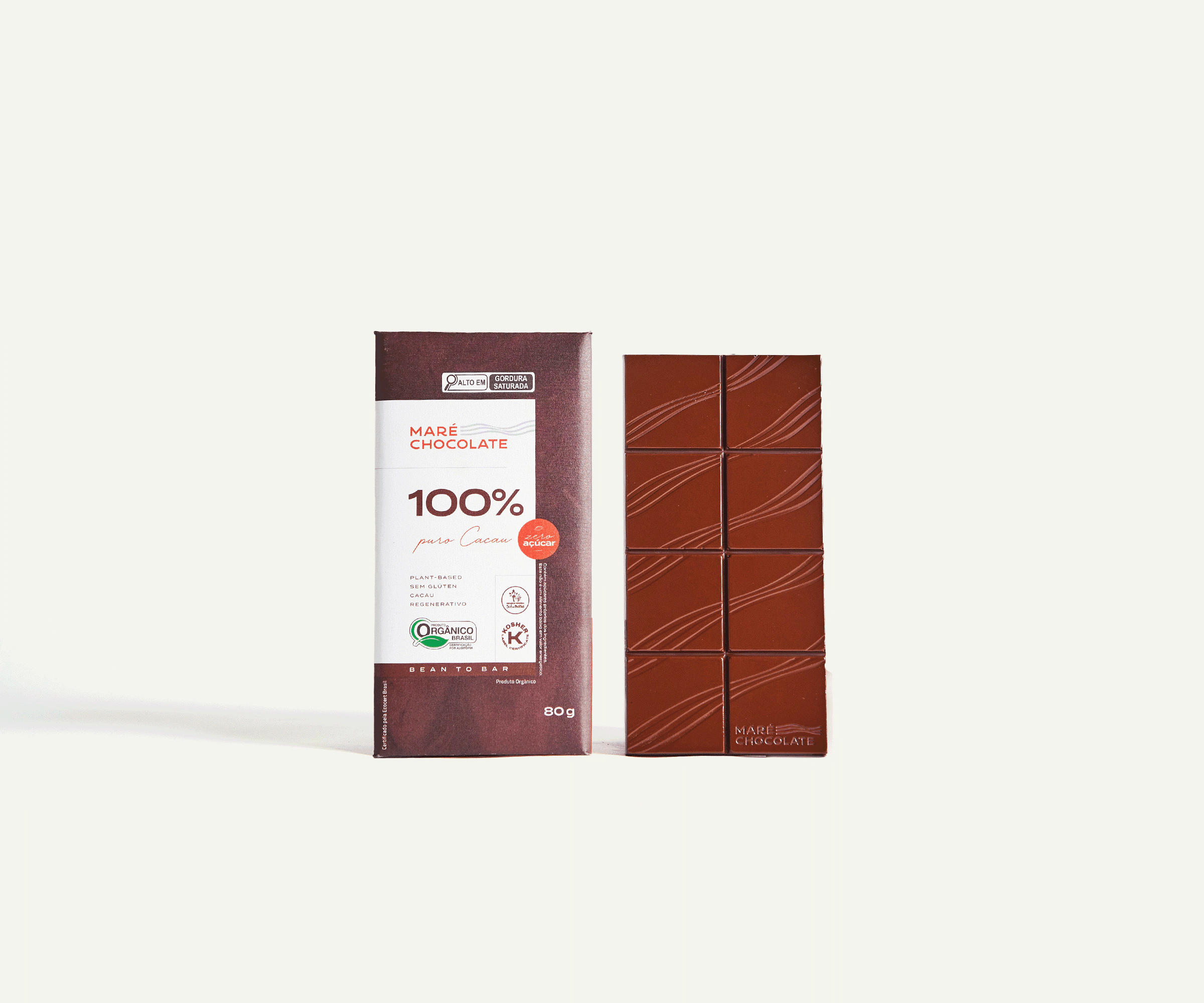 Chocolate amargo 100% Cacau 80g