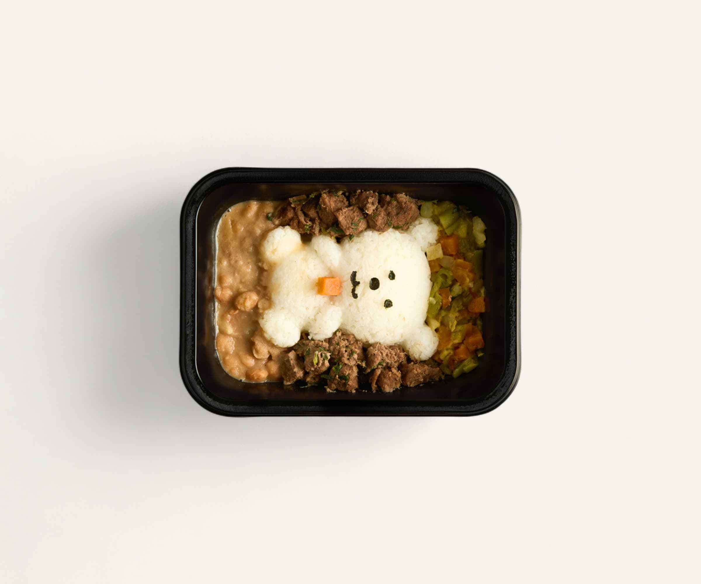 Comidita Ursinho filé mignon grelhado, mix de legumes refogados, feijão e arroz Papai que Fez 250g