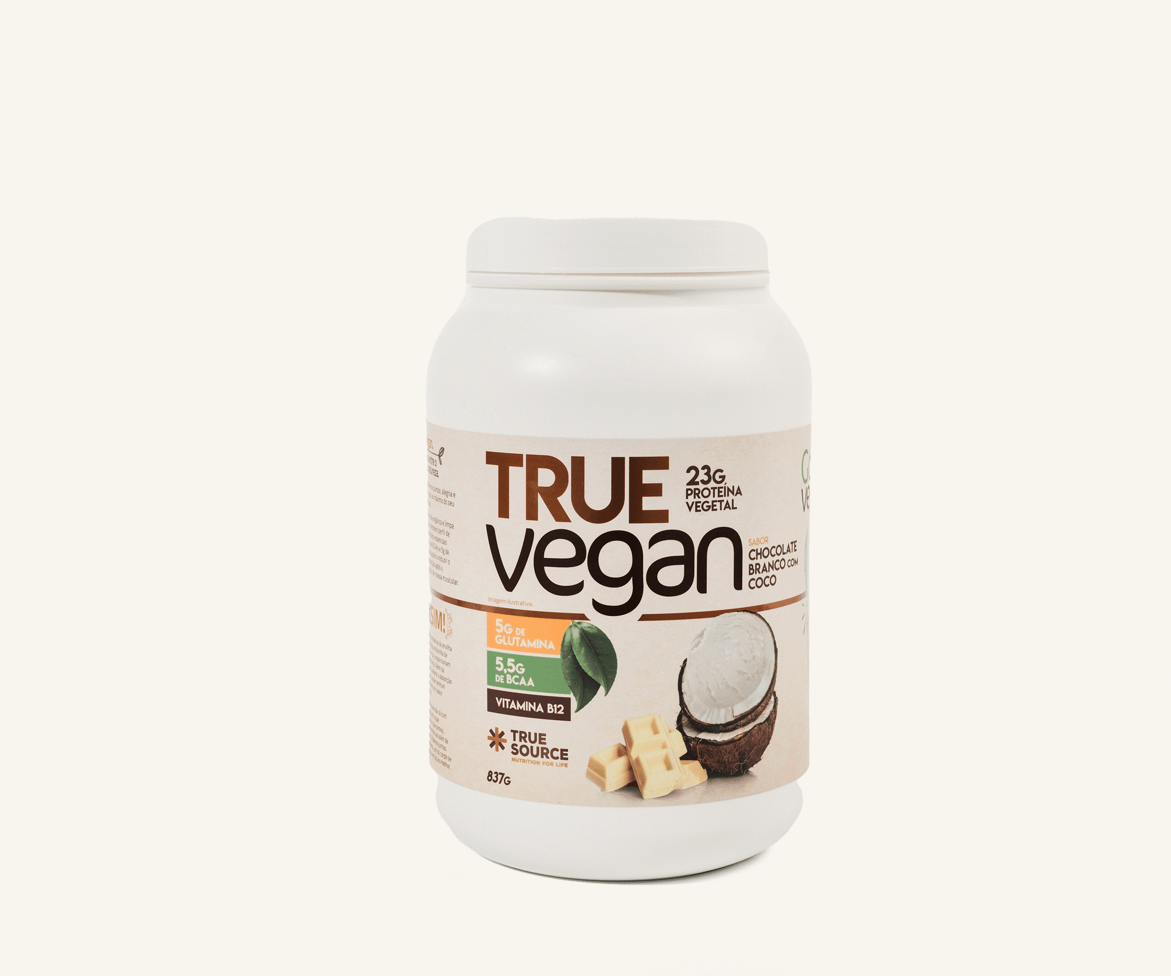 Proteína vegana sabor chocolate branco com coco 837g