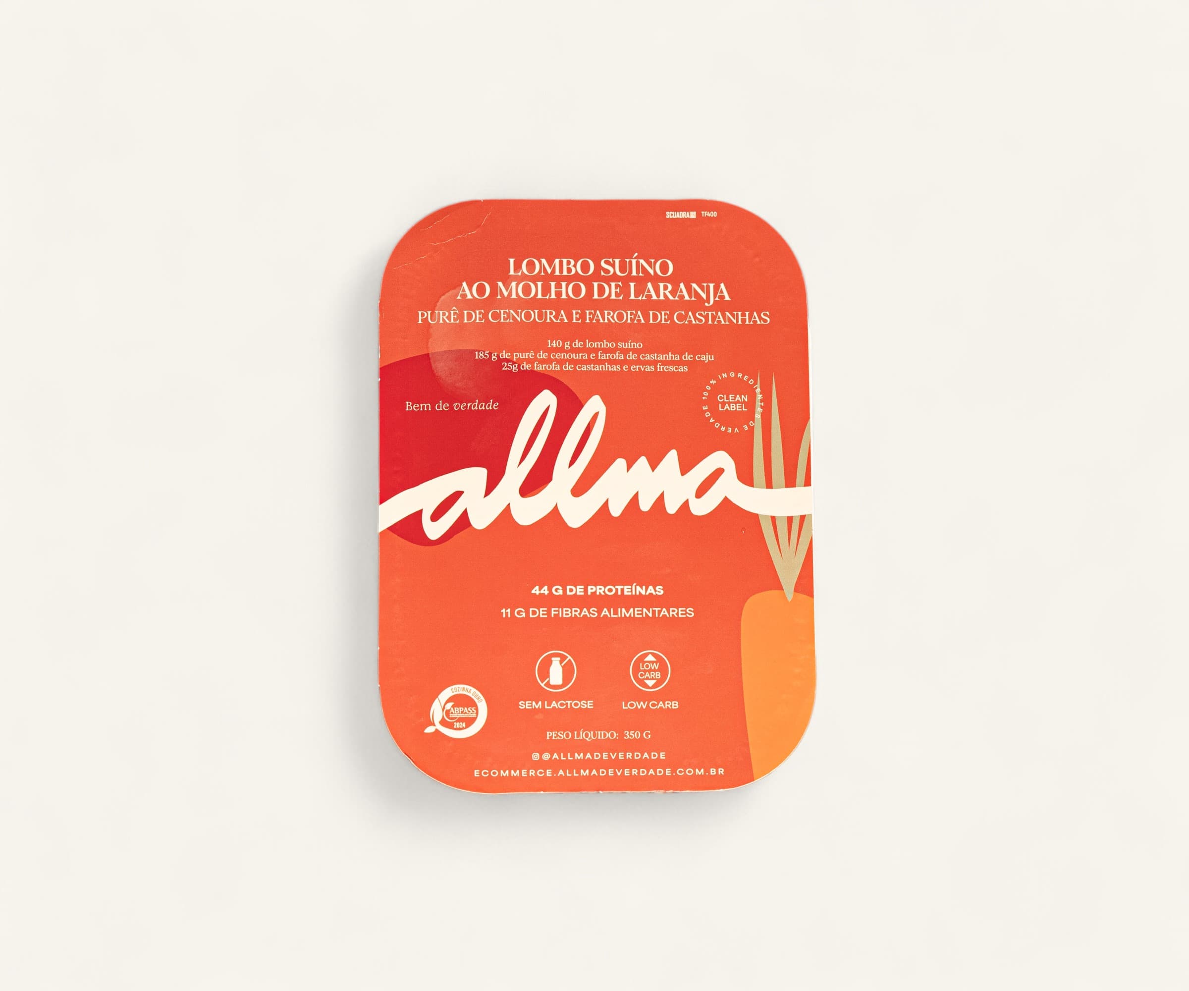 Lombo suíno com purê de cenoura 350g