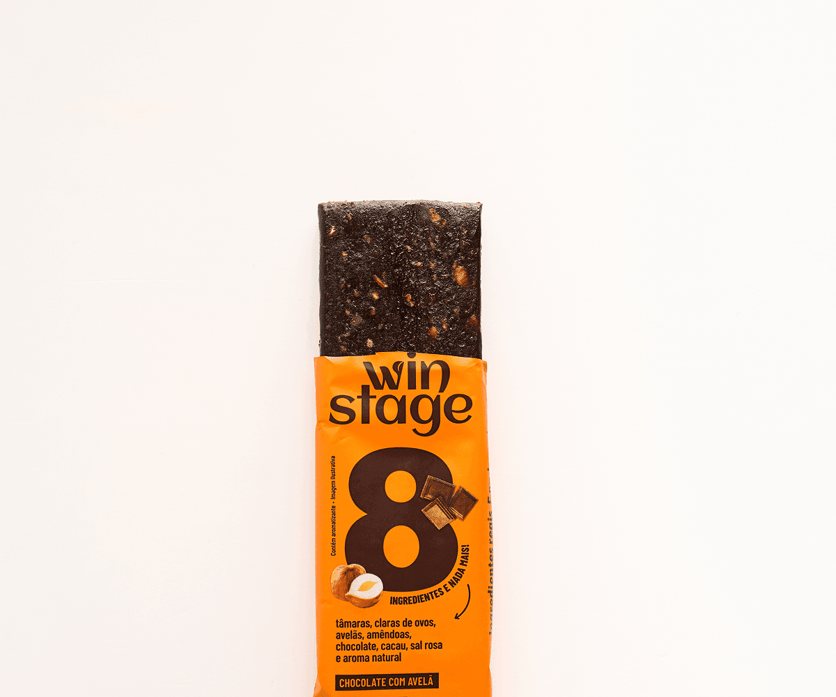 Barra proteica chocolate com avelã 54g com 12g de proteína