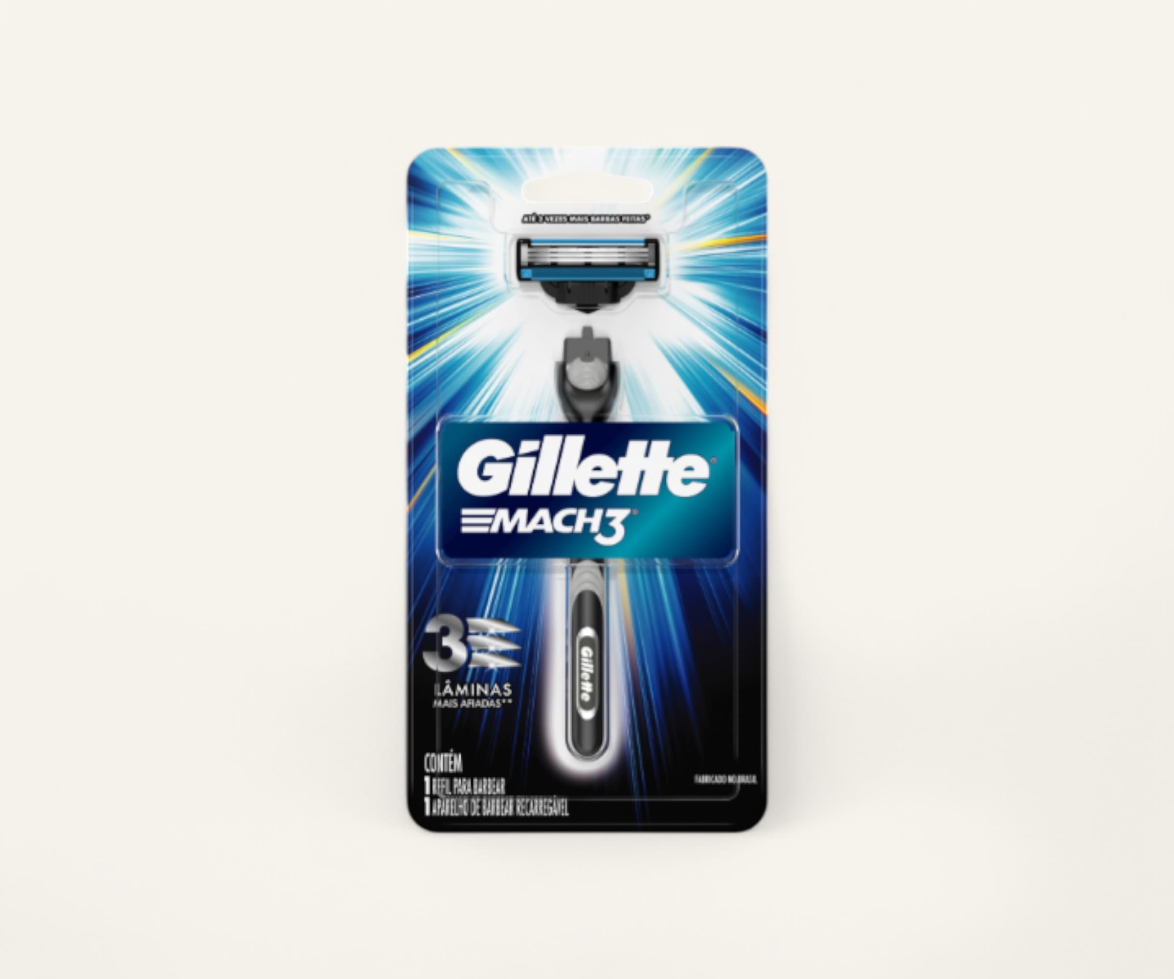 Aparelho de barbear Mach3 + carga Gillette 1un