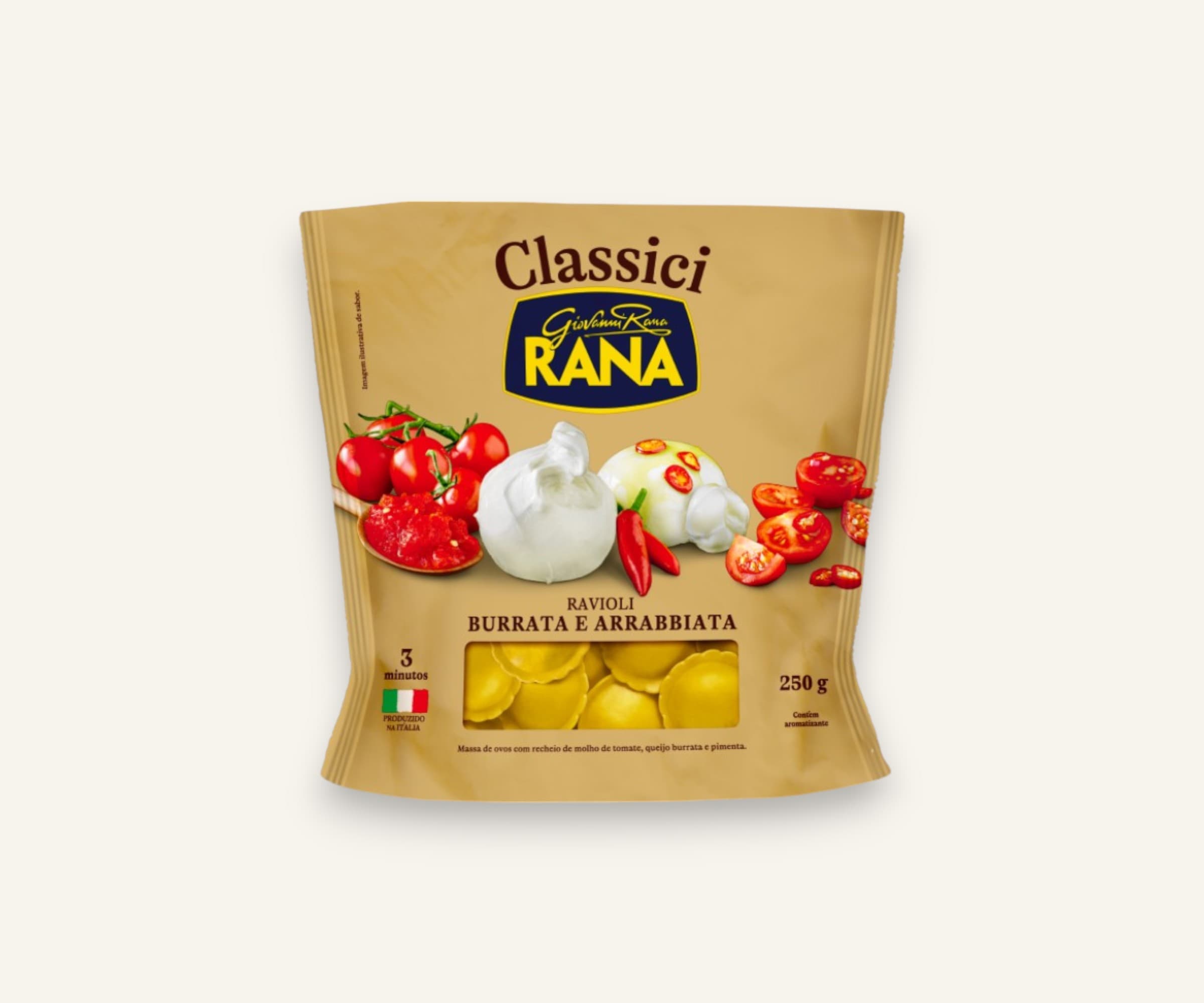 Massa ravioli burrata e arrabbiatta rana 250g