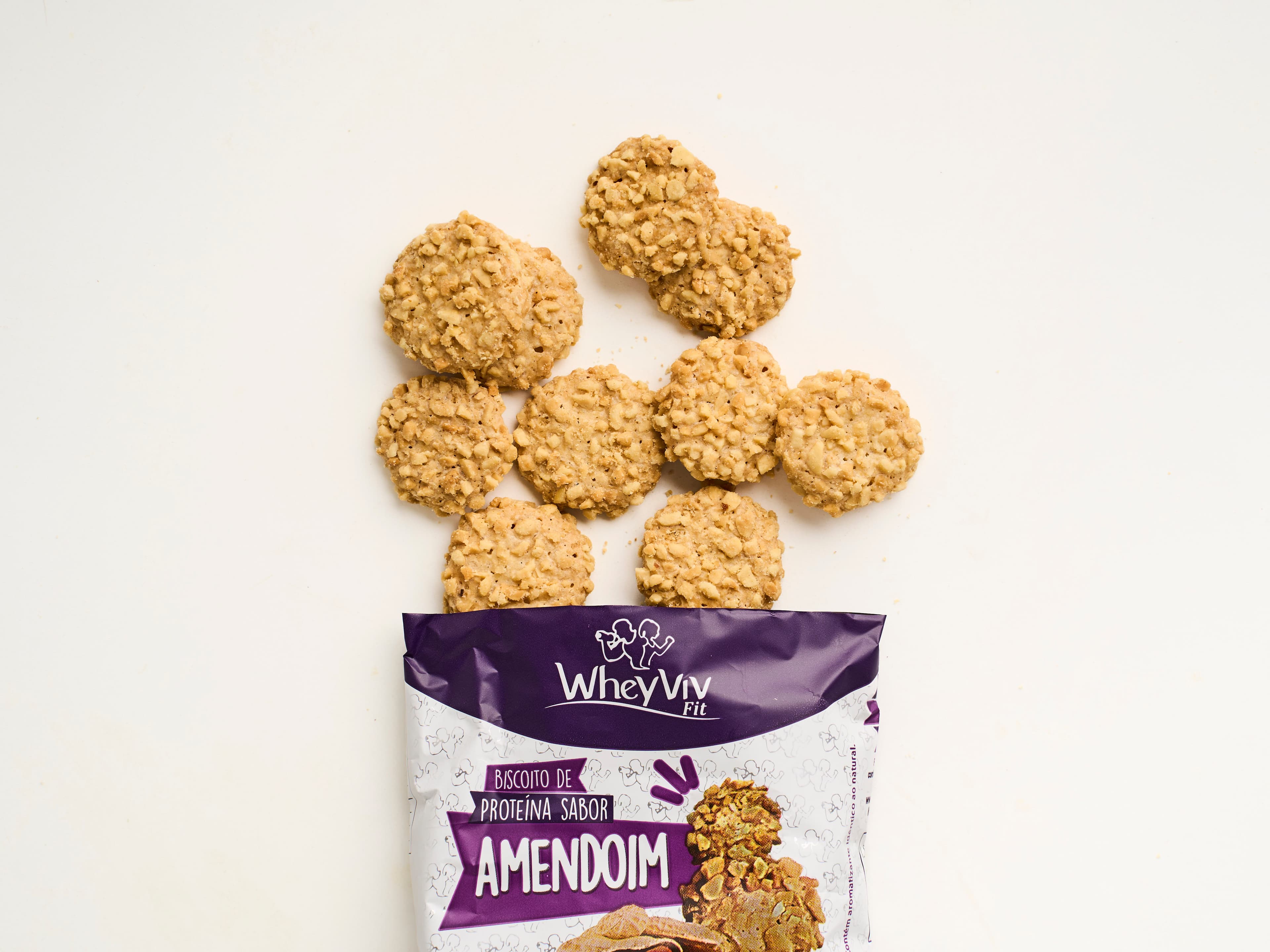 Biscoito sabor amendoim Wheyviv 45g