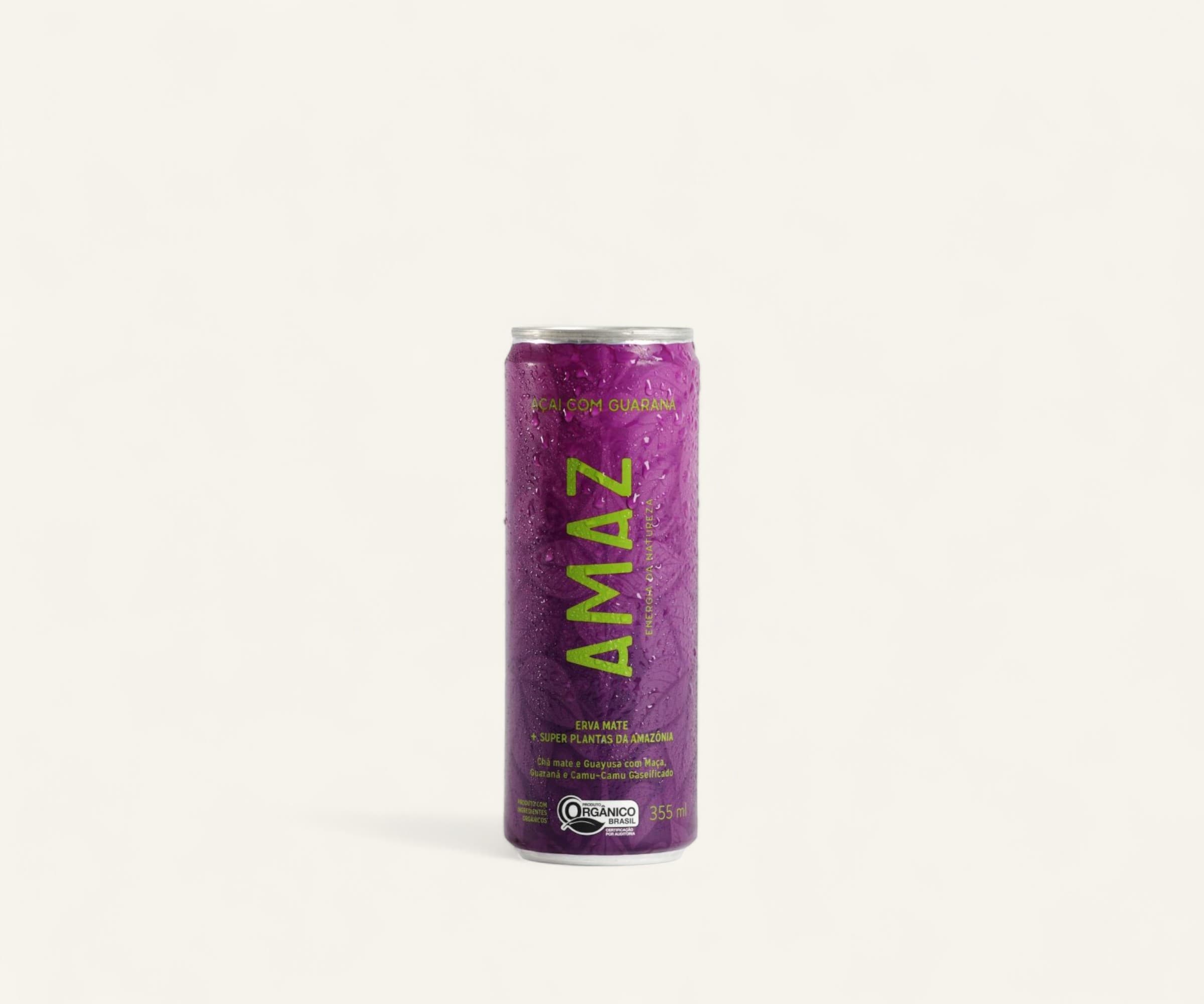 Energético natural orgânico sabor açaí com guaraná Amaz 355ml