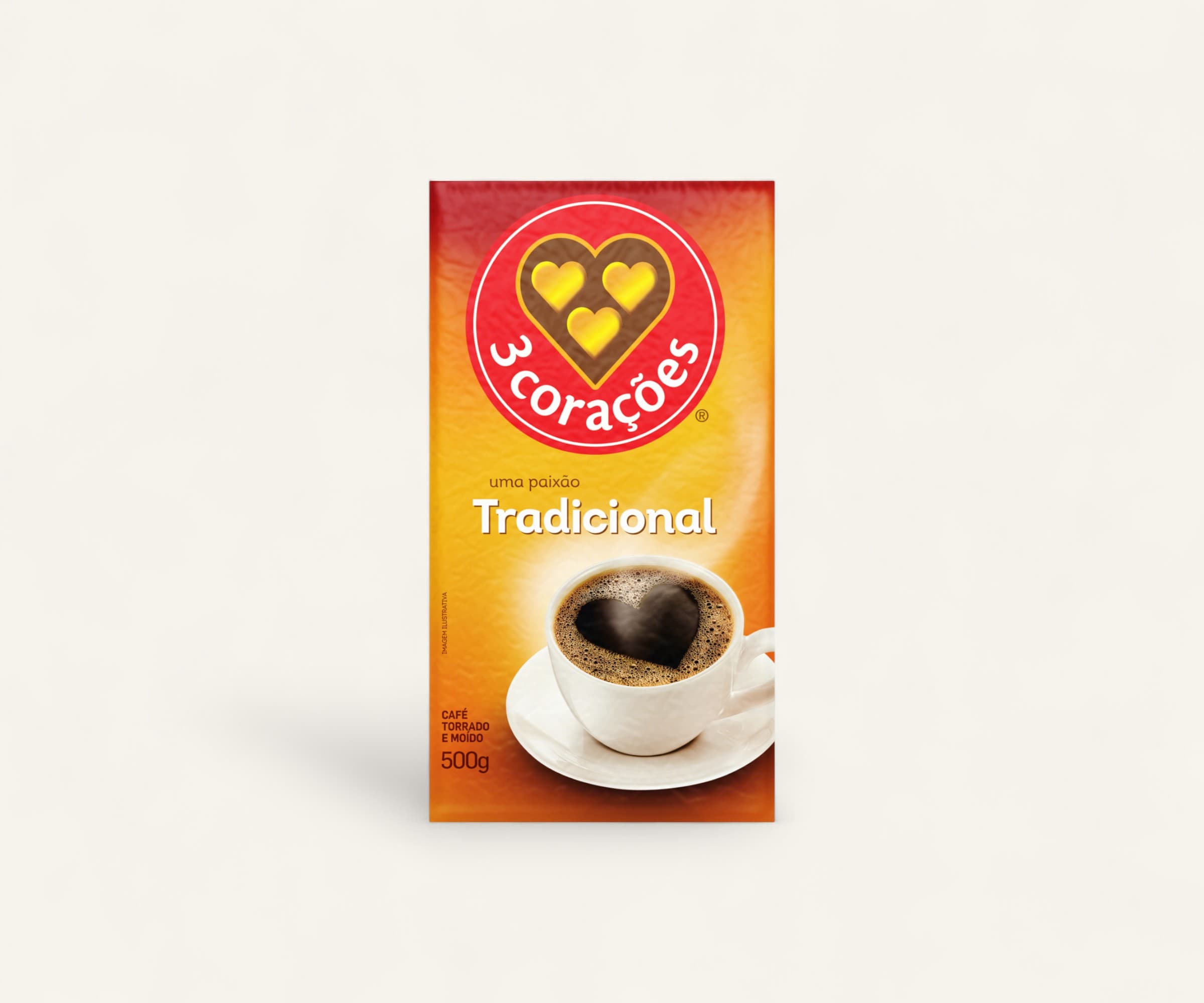 Café torrado e moído tradicional 3 Corações 500g