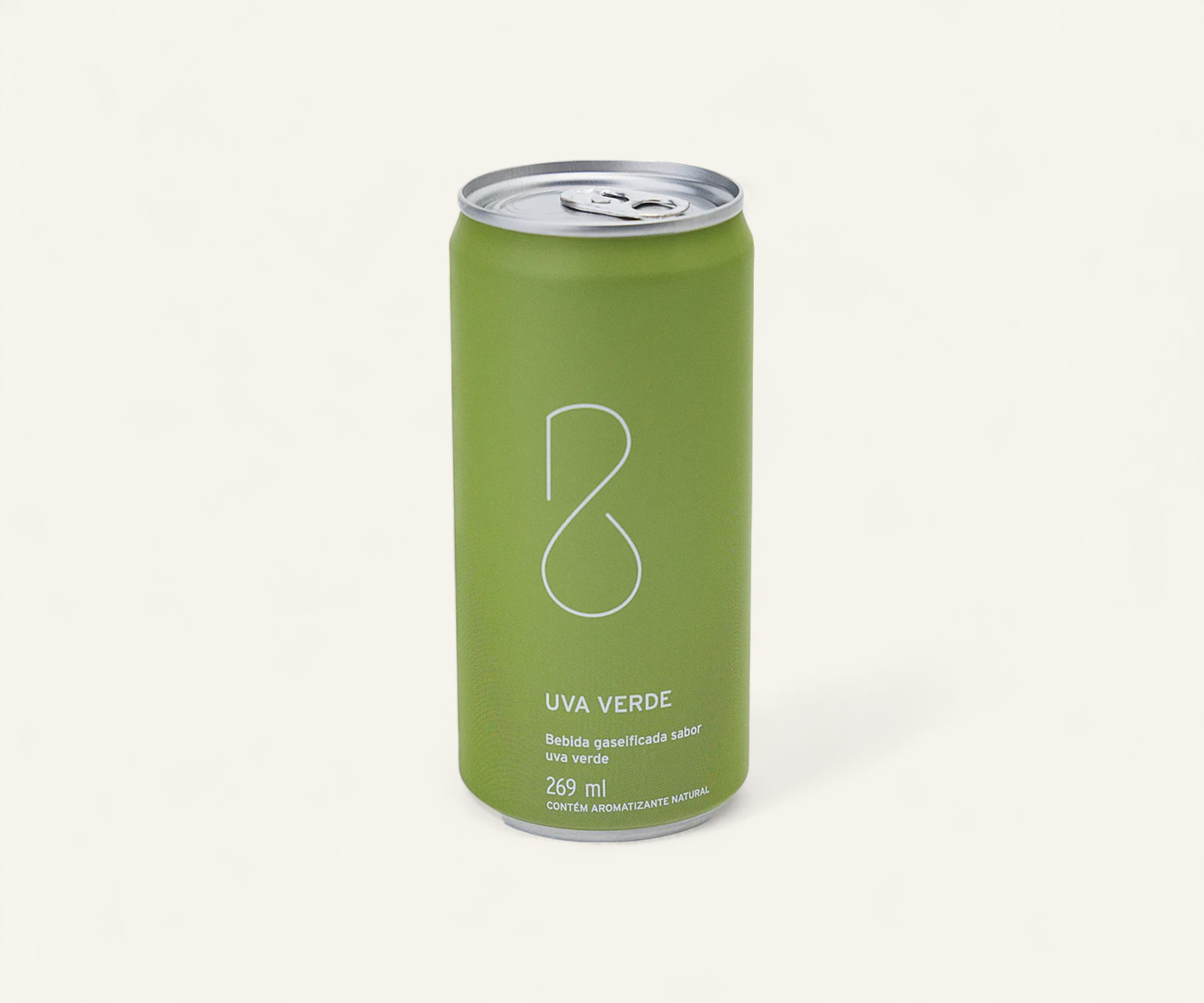 Bebida gaseificada com água de coco sabor uva verde 269ml