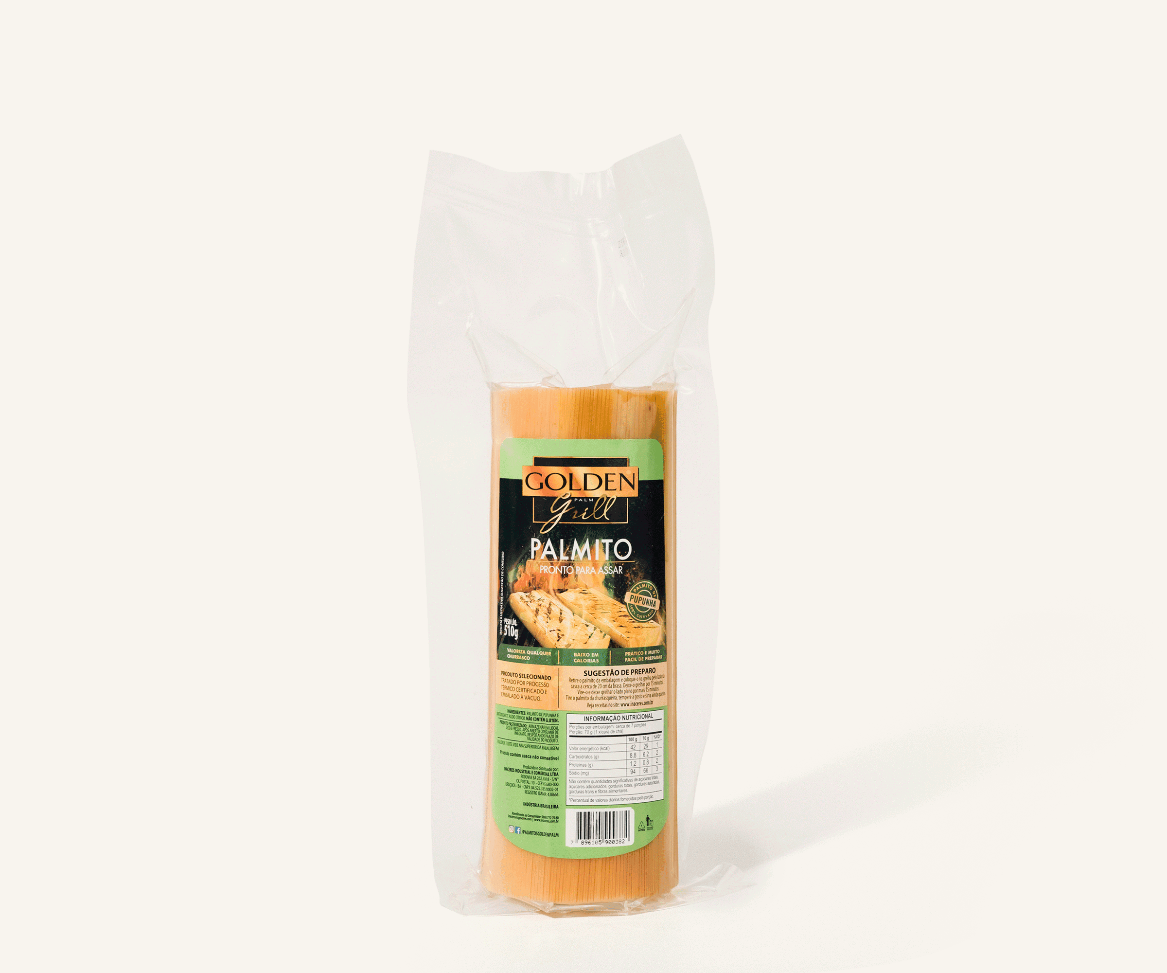 Palmito de pupunha grill Golden Palm 510g