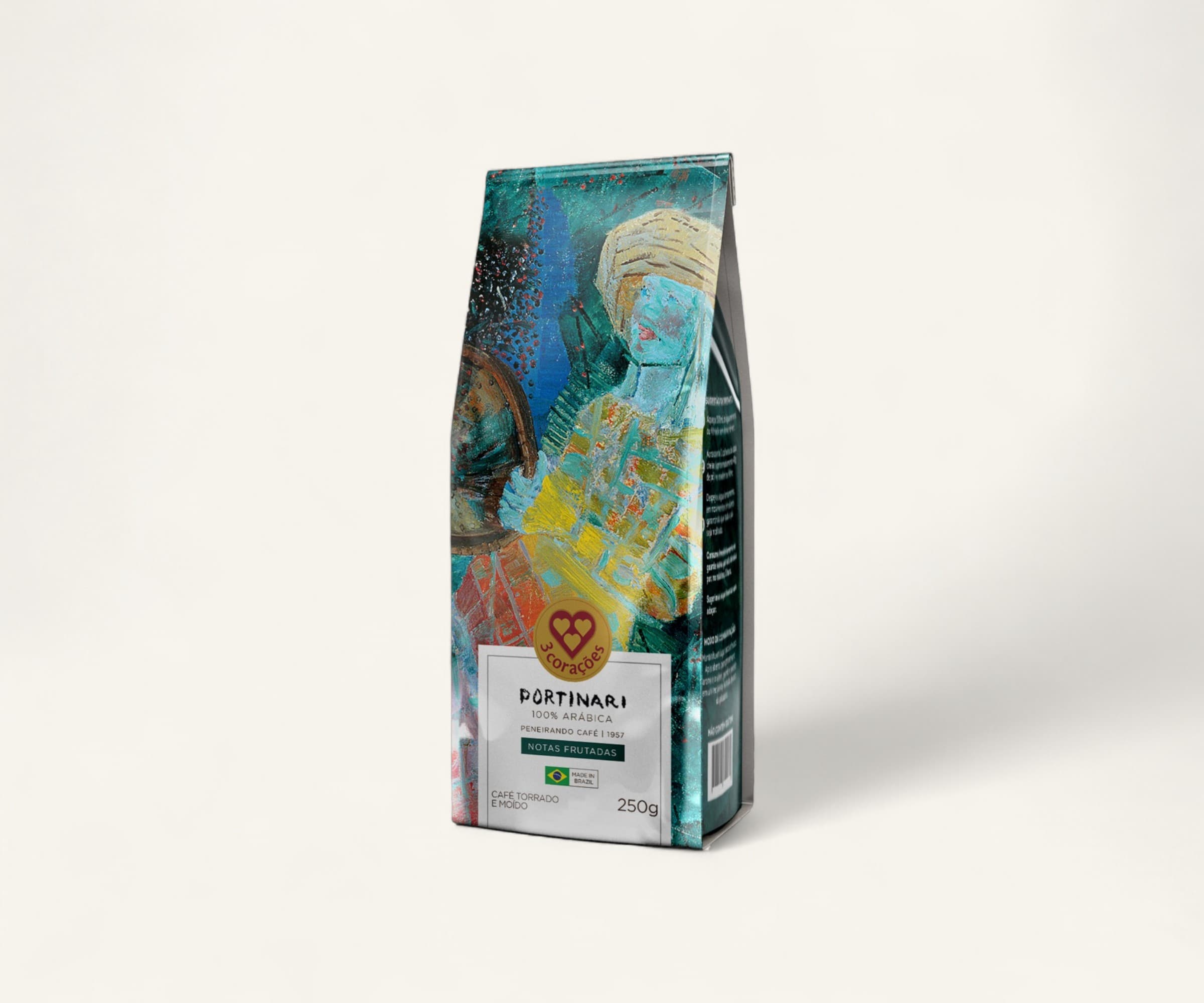 Café torrado e moído Portinari notas frutadas 100% arábica 3 Corações 250g