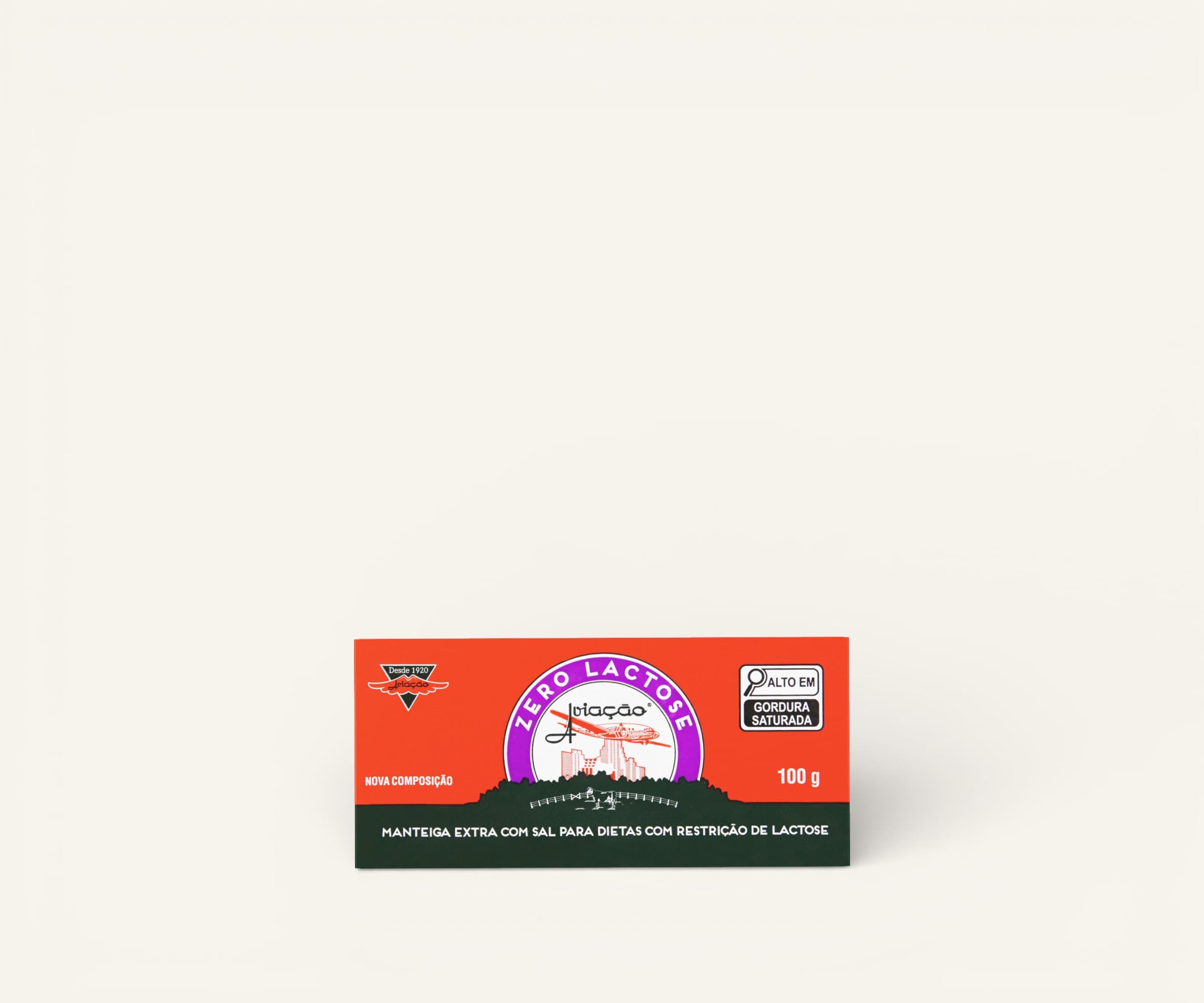 Manteiga de primeira qualidade com sal sem lactose Aviação tablete 100g